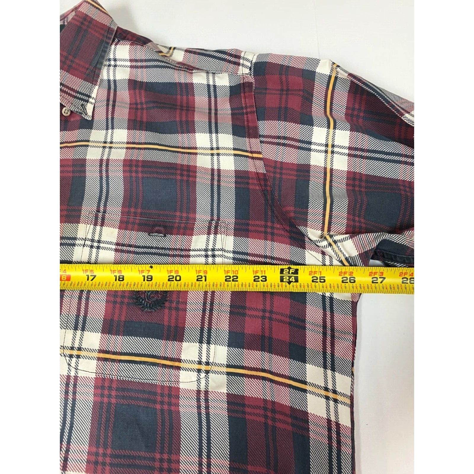 Vintage Hunt Club Shirt Mens Large Red Plaid Button-Down Short Sleeve Collared Button-Up Knit Polyester Size US L / EU 52-54 / 3 - 7 Thumbnail