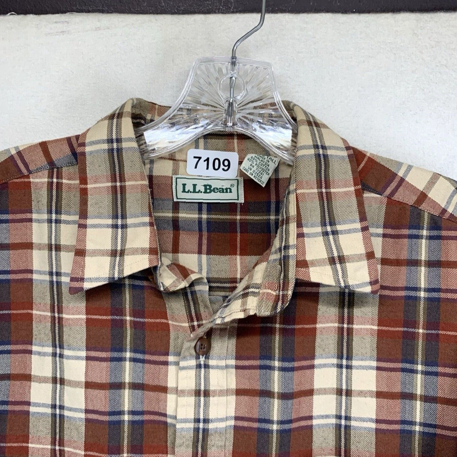 Vintage VINTAGE L.L. Bean Button-Up Plaid Shirt LT Brown Outdoor 90s Mens Size US L / EU 52-54 / 3 - 3 Thumbnail