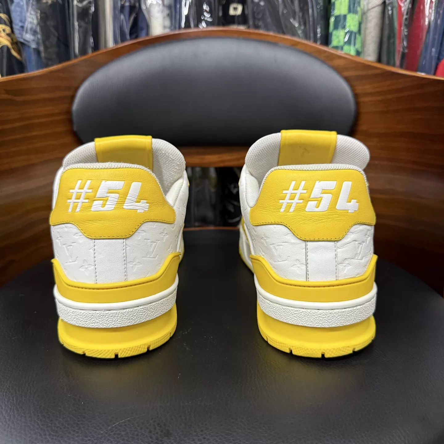 Louis Vuitton LV Trainer White Yellow Embossed 6.5/40.5 Size US 7.5 / EU 40-41 - 3 Thumbnail
