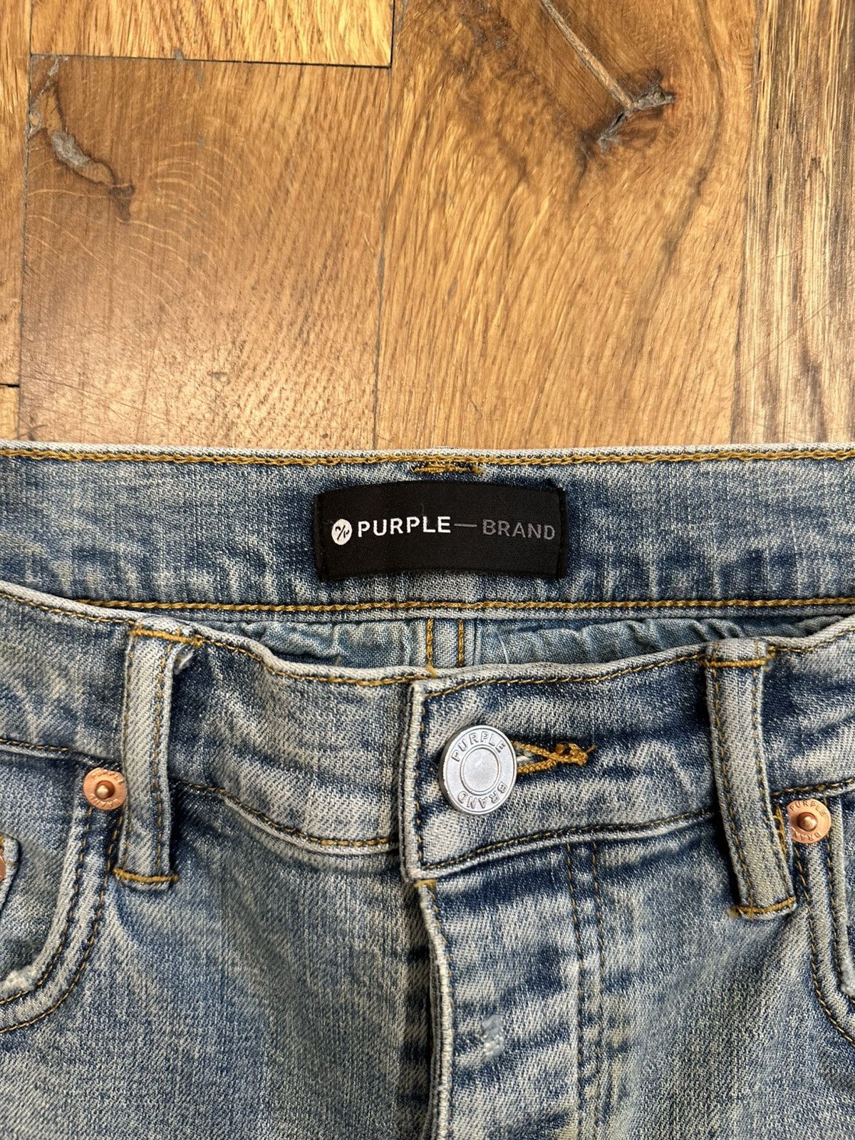 Purple Brand Purple Brand Knee Hole Highlight Blue Denim Jeans Size 32 Size US 32 / EU 48 - 3 Thumbnail