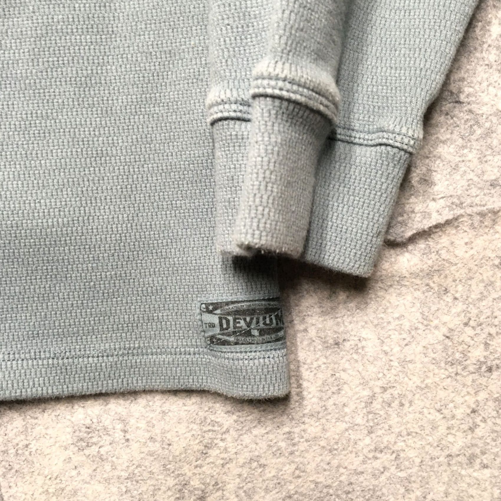 Vintage Devium USA Thermal Waffle Knit Henley Mens L Blue Premium Heavyweight Made Shirt Size US L / EU 52-54 / 3 - 2 Thumbnail