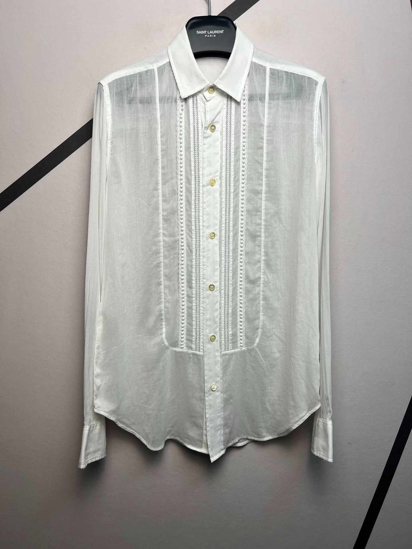 Saint Laurent Paris Authentic Saint Laurent SLP pleated accordion poplin shirt Size US M / EU 48-50 / 2 - 1 Thumbnail