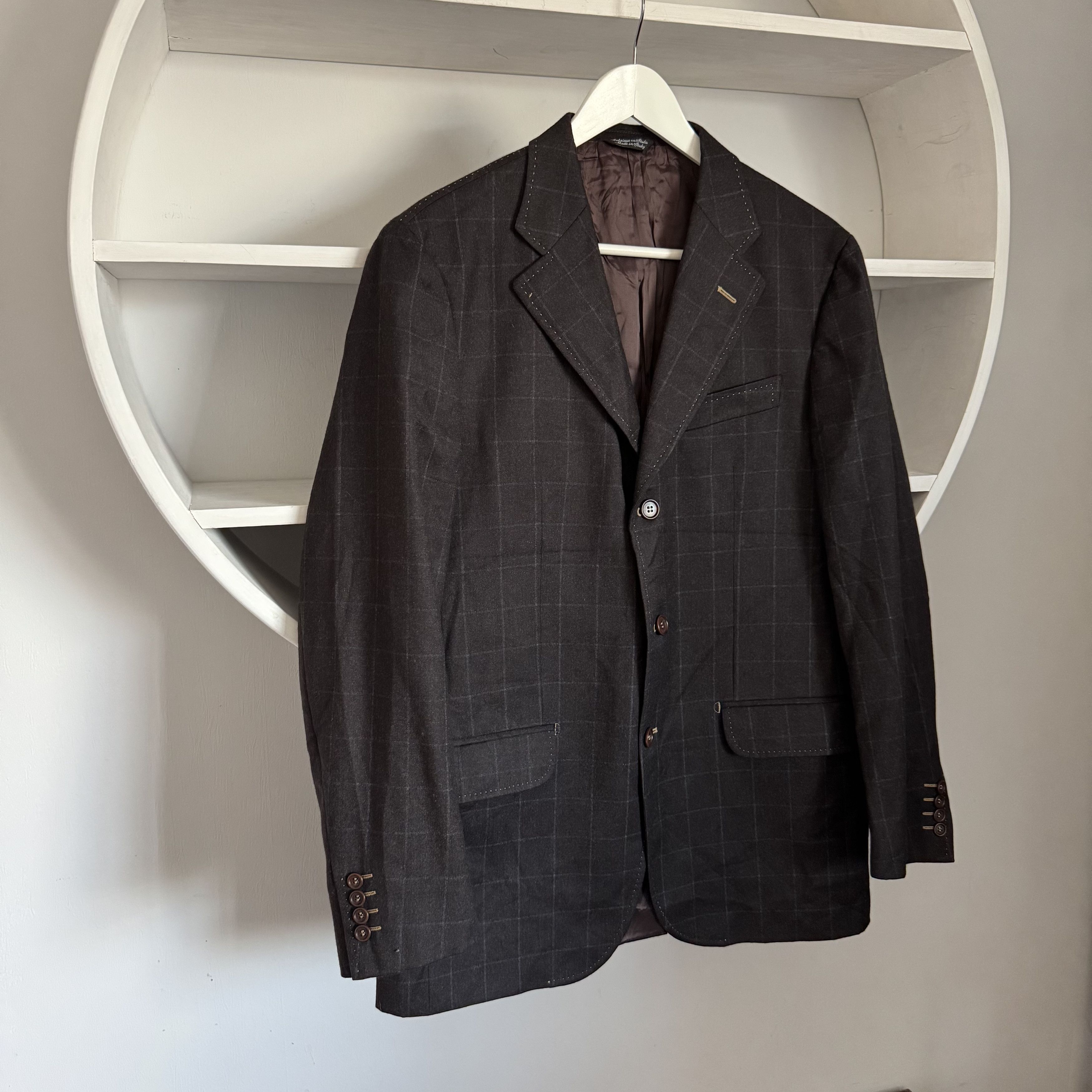 Loro Piana Men's BARBANO BIANCO Wool Cashmere Check Blazer Size 50R - 2 Thumbnail