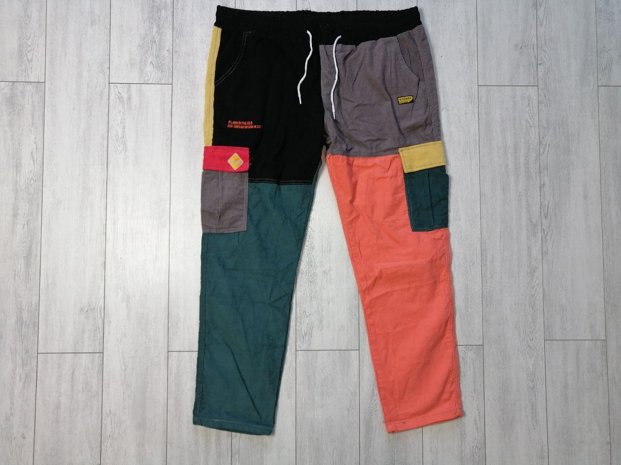 Japanese Brand Stussy x Coursemys Corduroy Patchwork Cargo Pants Size US 38 / EU 54 - 2 Thumbnail