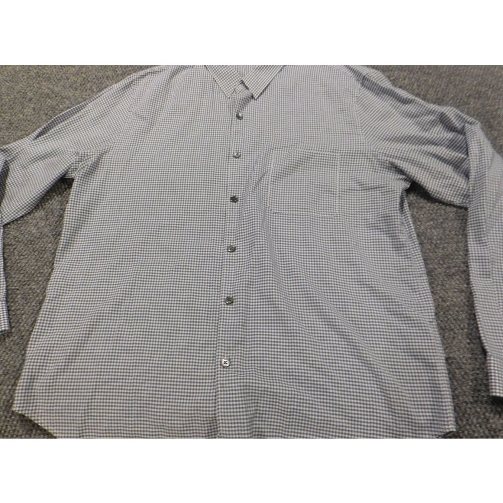 Theory Theory Mens Button-Up Shirt 2XL Blue Plaid Casual Regular Knit Cotton Long Sleeve Collared Button-Down Mens Size US XXL / EU 58 / 5 - 2 Thumbnail