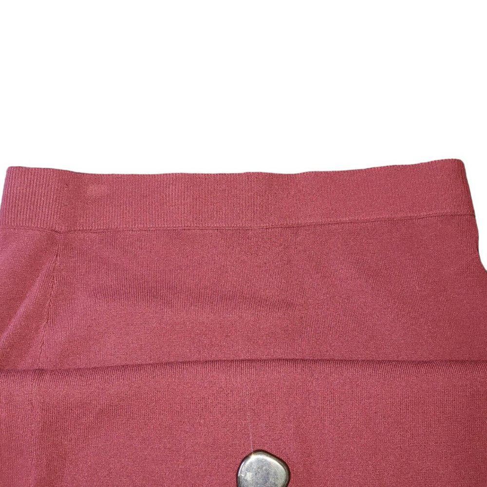 Designer CT495 Open Edit Maroon Sweater Straight Skirt XL Size 40" / US 18 - 2 Thumbnail