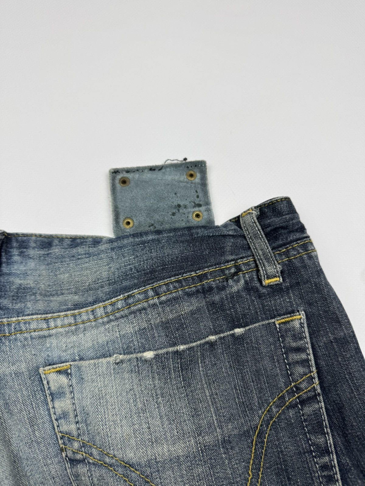 Dolce & Gabbana Vintage 00s Dolce Gabbana Flared Distressed Y2k Jeans Size 31" - 10 Thumbnail