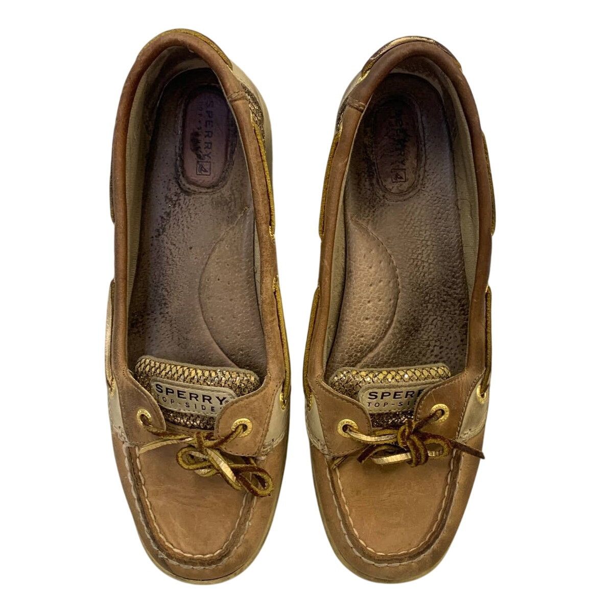 Sperry Sperry US 9.5 Sparkle Gold Leather Topsiders Boat Shoes Size US 9.5 / IT 39.5 - 6 Thumbnail