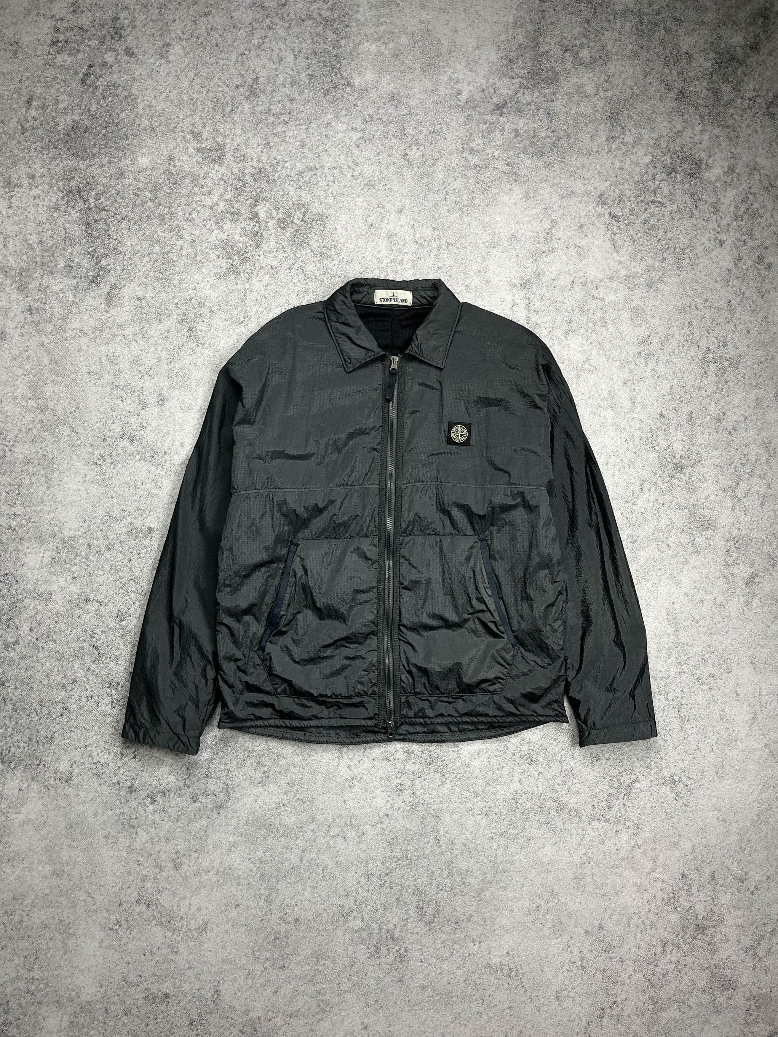 image of Stone Island Nylon Metal Patch Program Jacket in Grey, Men's (Size Medium)