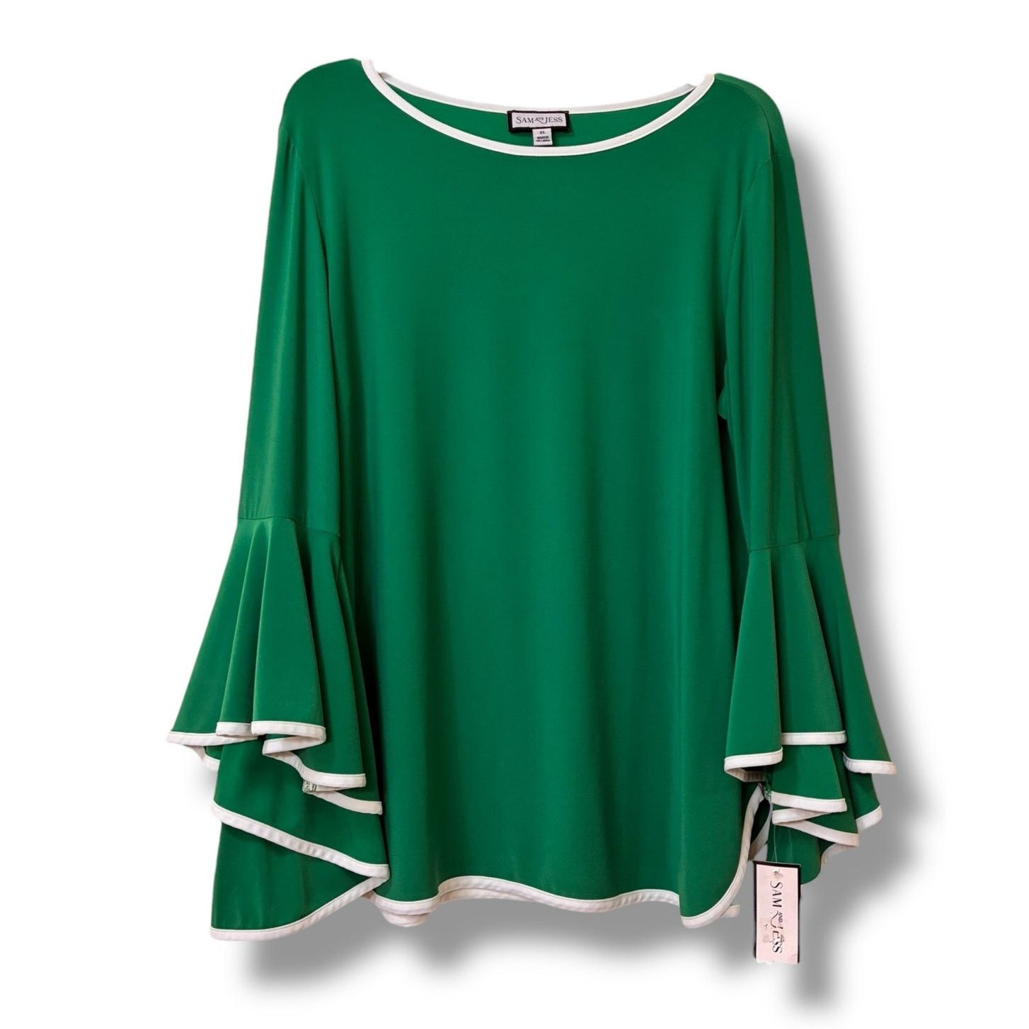 Other Sam & Jess Womens Contrast Trim Bell Sleeve Blouse NEW Size XL / US 12-14 / IT 48-50 - 3 Thumbnail