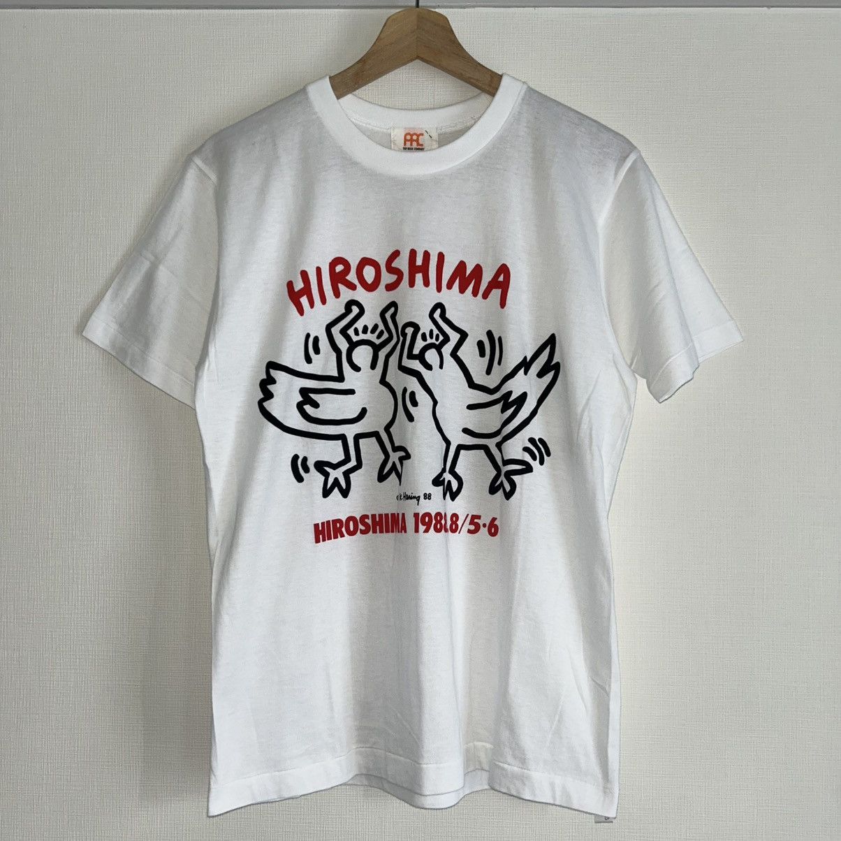 Vintage Vintage 80s Keith Haring Hiroshima Peace Charity Concert T Size US L / EU 52-54 / 3 - 1 Thumbnail