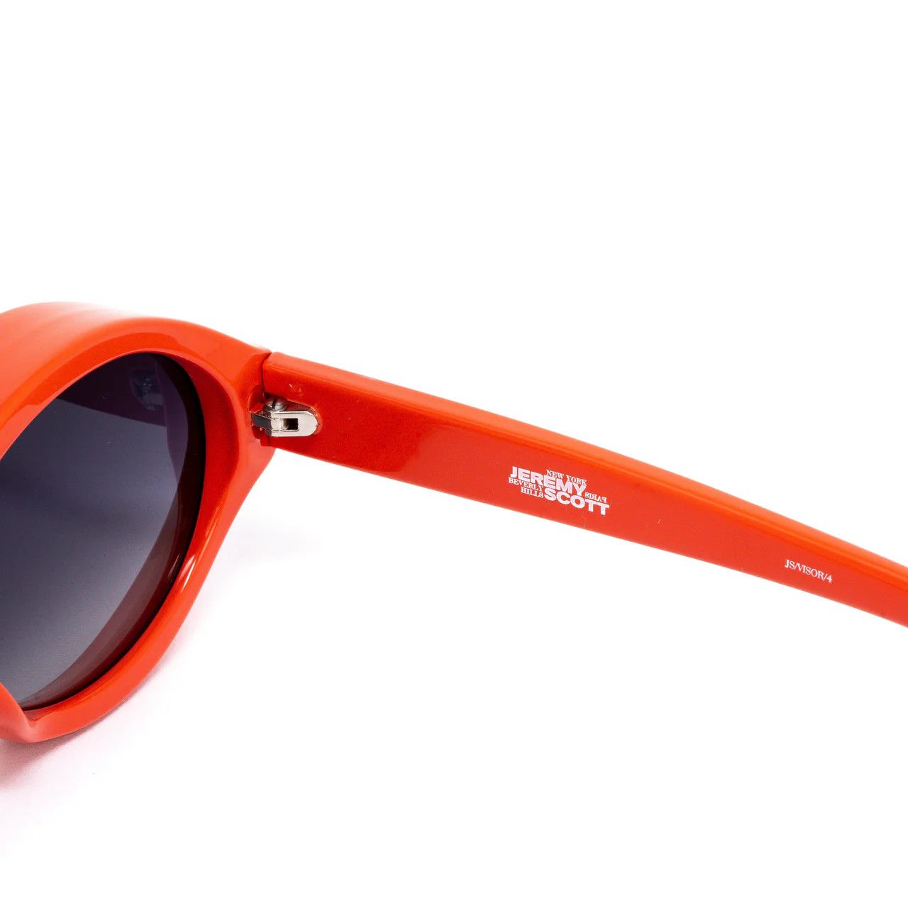 Jeremy Scott Jeremy Scott Red Visor Oval Plastic Sunglasses Size ONE SIZE - 2 Thumbnail