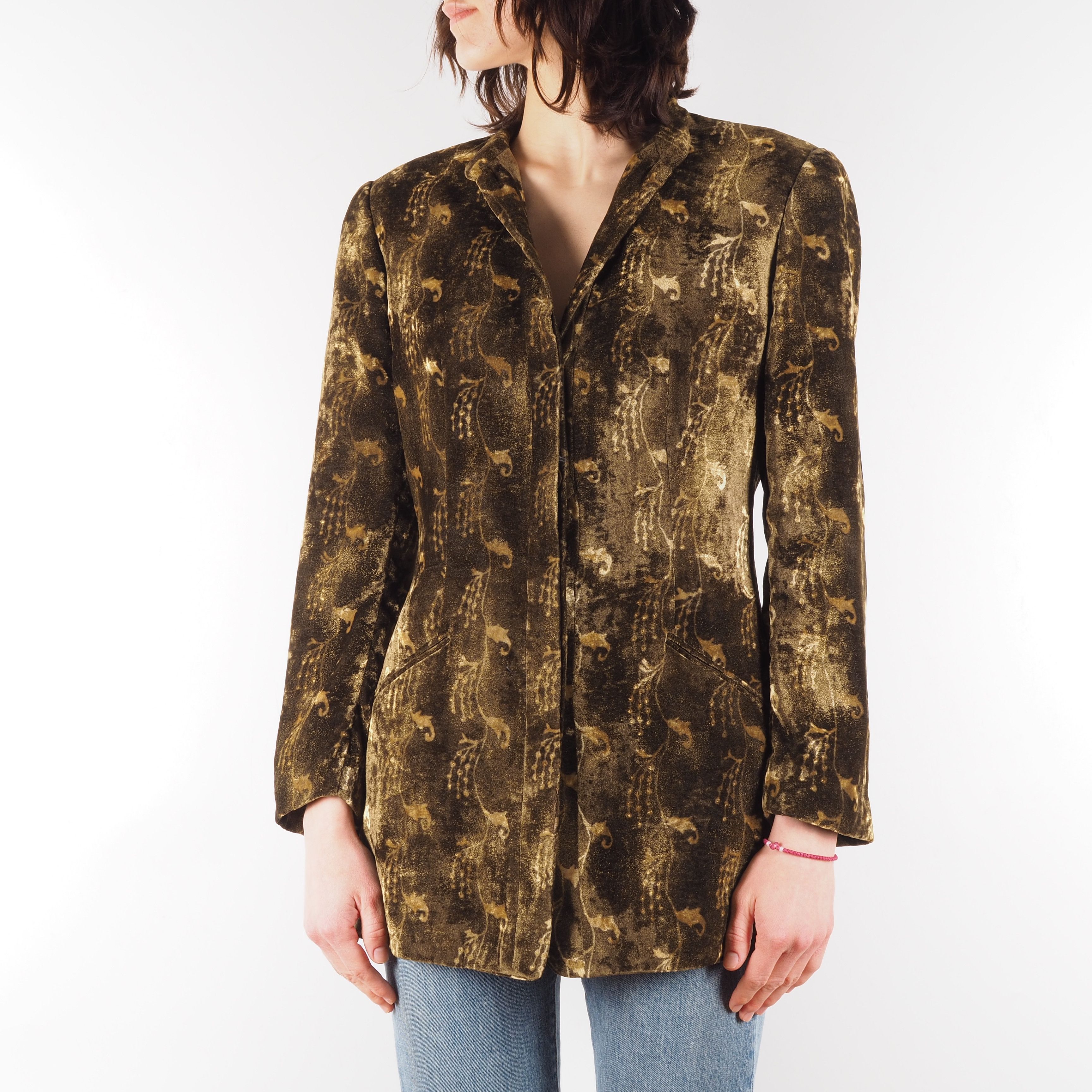 ジャケット NUDE Velvet blazer Double-breasted velvet blazer jacket with gold buttons