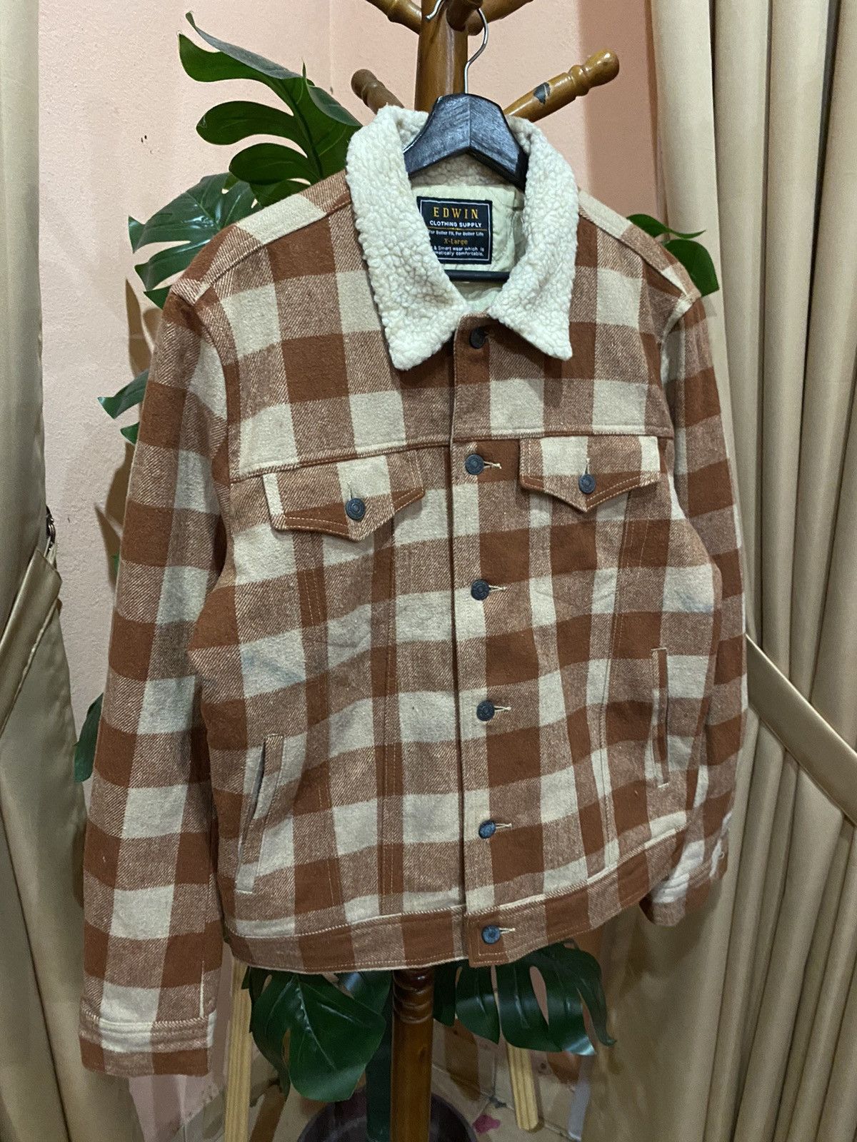 Edwin Edwin Clothing Supply Checked Sherpa Jacket - Men’s Fashion Size US L / EU 52-54 / 3 - 3 Thumbnail