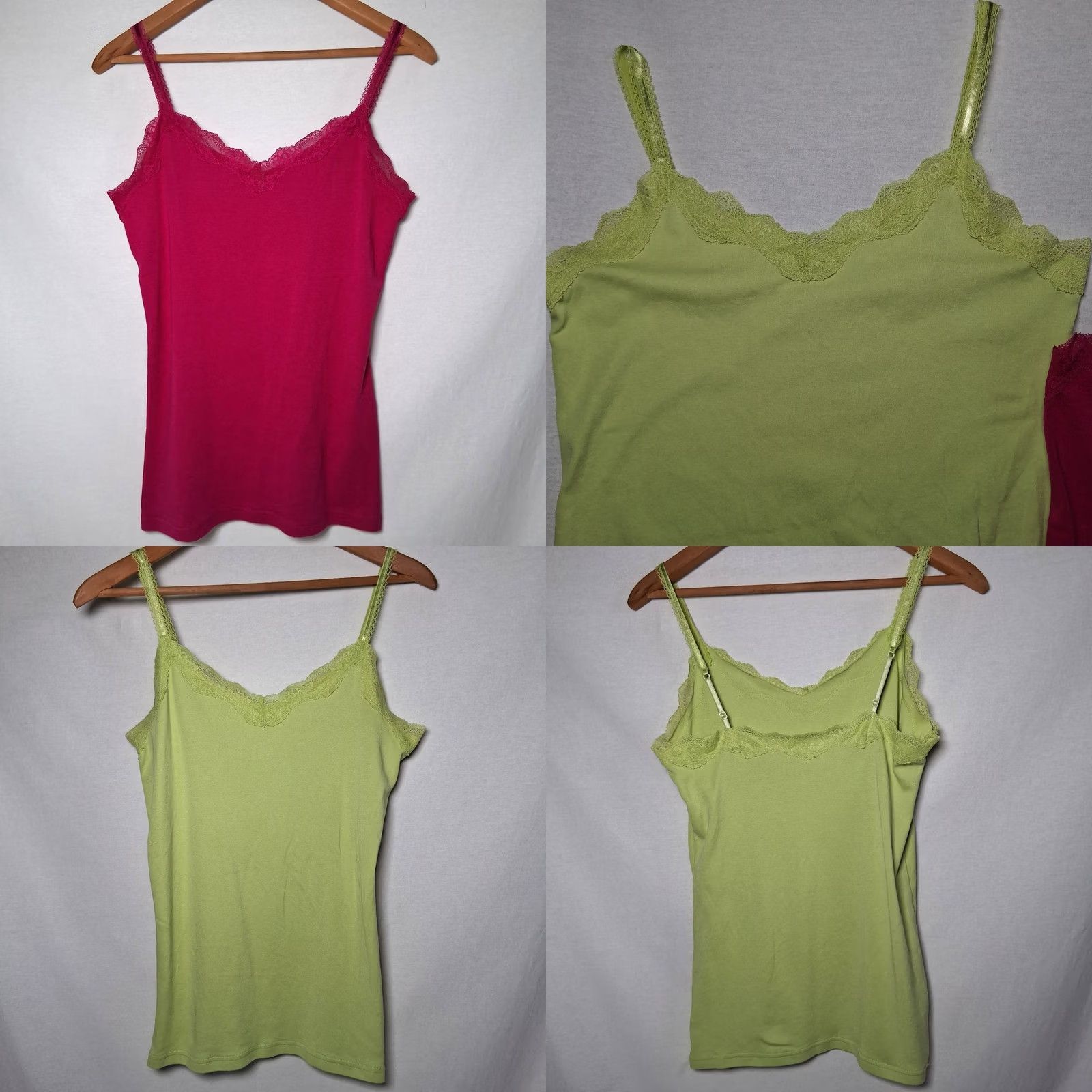 Old Navy VINTAGE Old Navy Lace Trim Cami Tank Top Lot of 3 Women M Pink Gray Lime Green Fairy Y2K Size M / US 6-8 / IT 42-44 - 9 Thumbnail