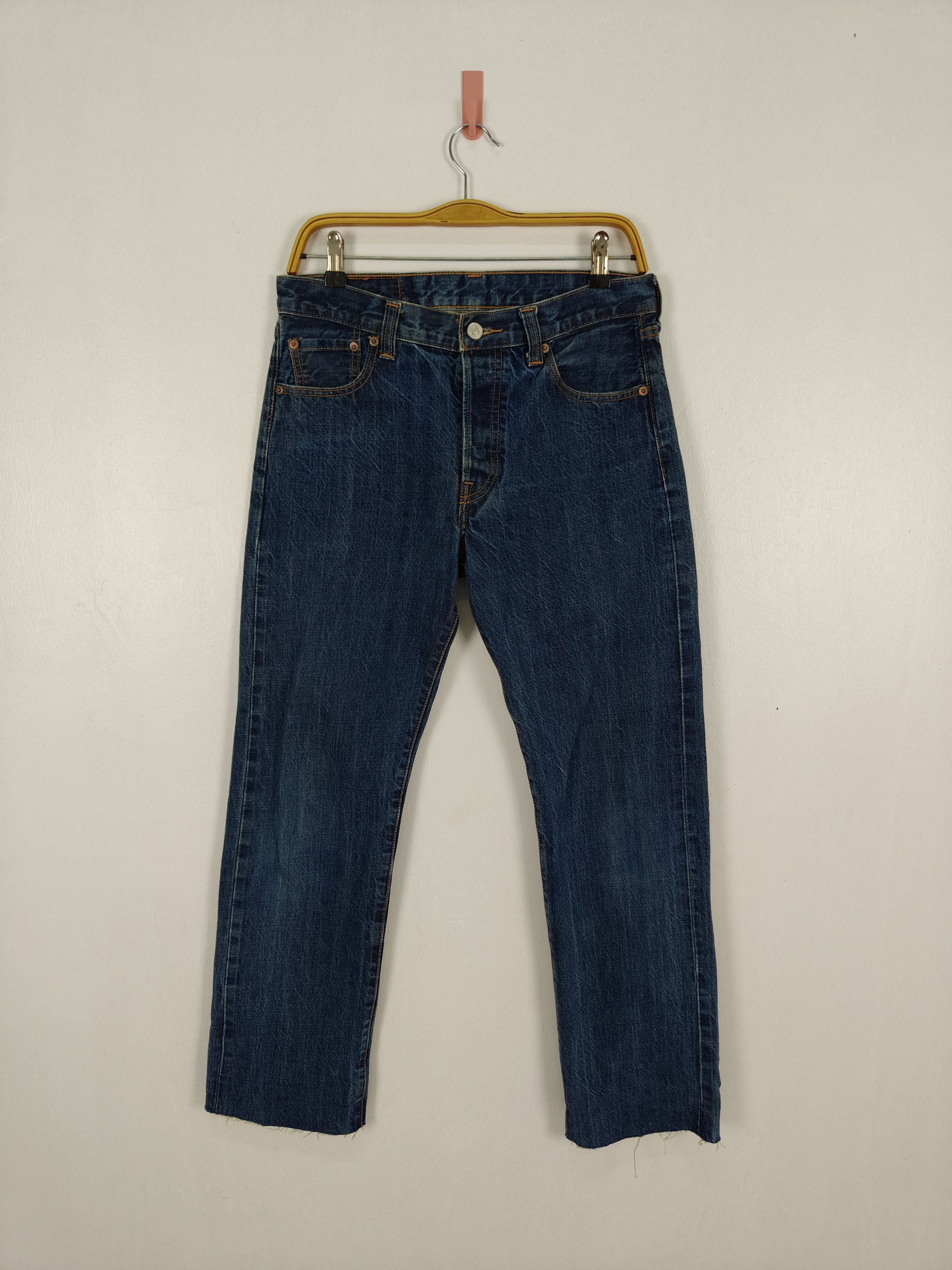 image of Vintage Levis 501 Selvedge Jean's in Blue, Women's (Size 31)