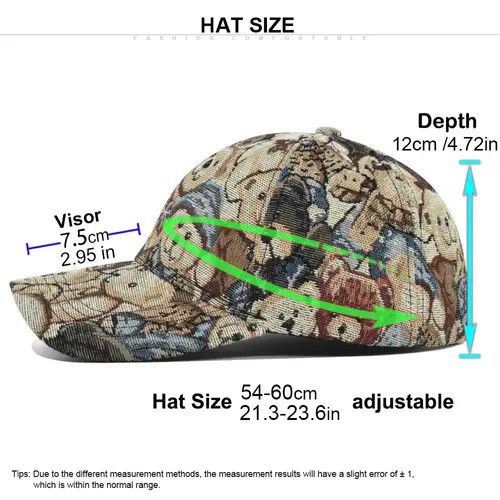 Japanese Brand Baseball cap cute bear sun hat dog bear print hip-hop style Size ONE SIZE - 7 Thumbnail