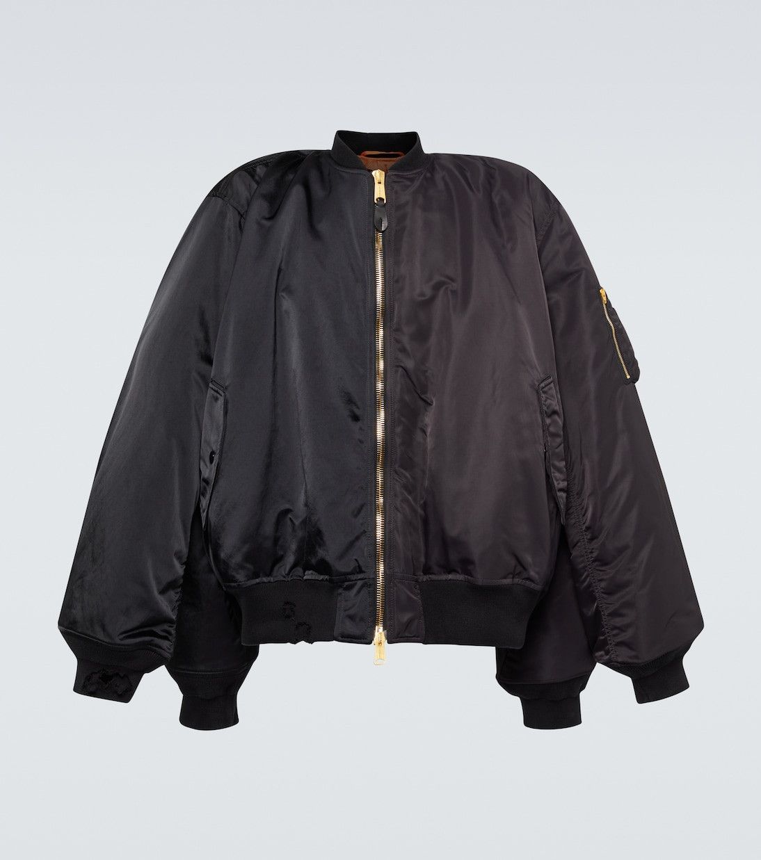 Balenciaga Double Sleeve Cotton-trimmed bomber jacket Size US M / EU 48-50 / 2 - 1 Thumbnail