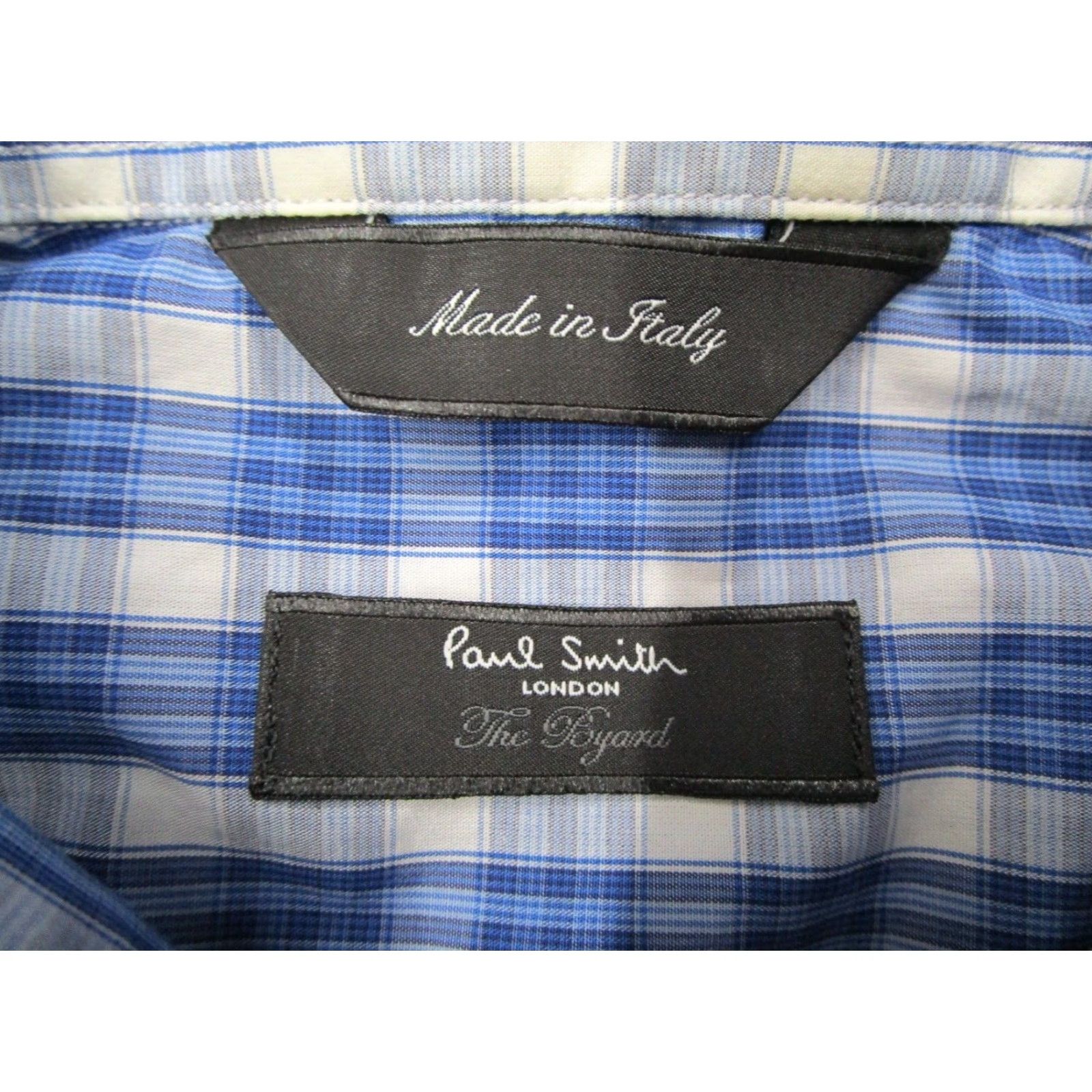 Paul Smith PAUL SMITH Dress Shirt Men Blue Check 16 41 Byard Button Up Flip Cuff Made in Italy Size 42R - 3 Thumbnail
