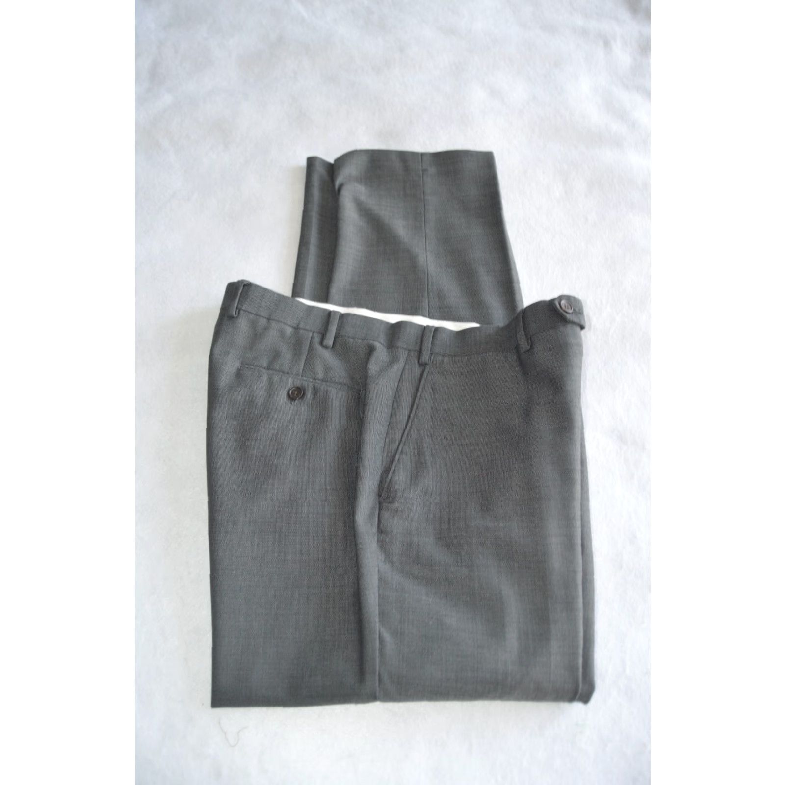 Ralph Lauren Mens Lauren Ralph Lauren Dress Pants Gray Wool Blend 36/32 Dress Pants Regular solid Gray Men’s Pants Size US 36 / EU 52 - 3 Thumbnail