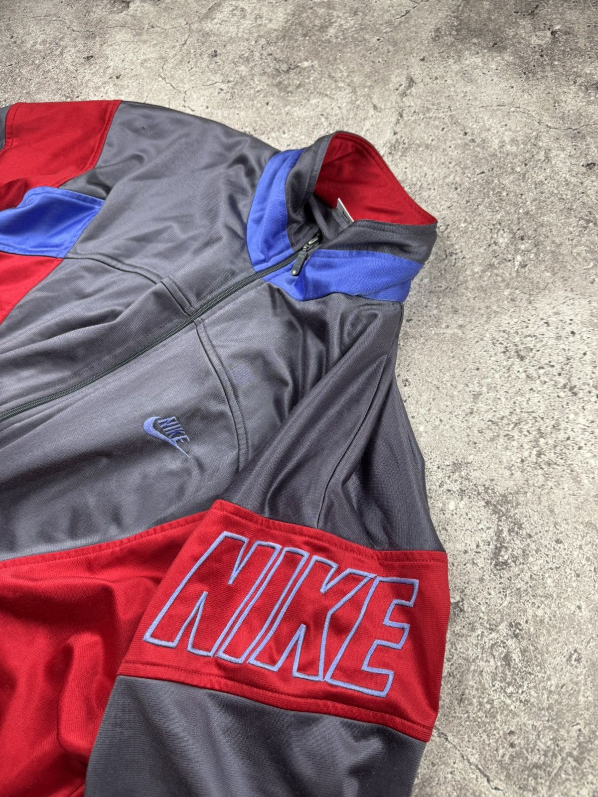 Nike × Vintage RARE Vintage 80s Nike Spellout baggy Jacket Bomber Japan Size US XL / EU 56 / 4 - 3 Thumbnail