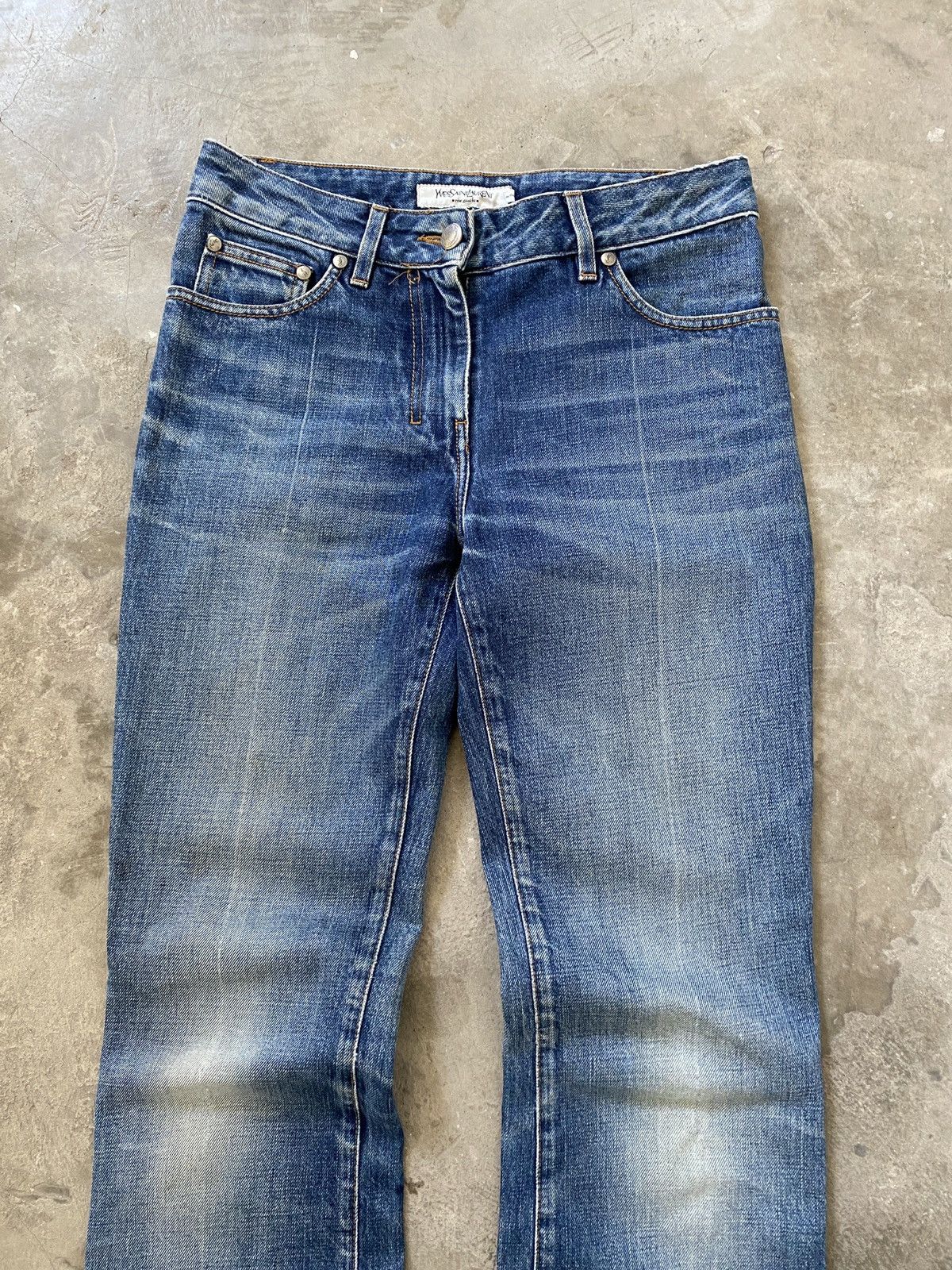 Yves Saint Laurent AW2004 Tom Ford Era YSL Washed Flared Denim Size US 28 / EU 44 - 10 Thumbnail