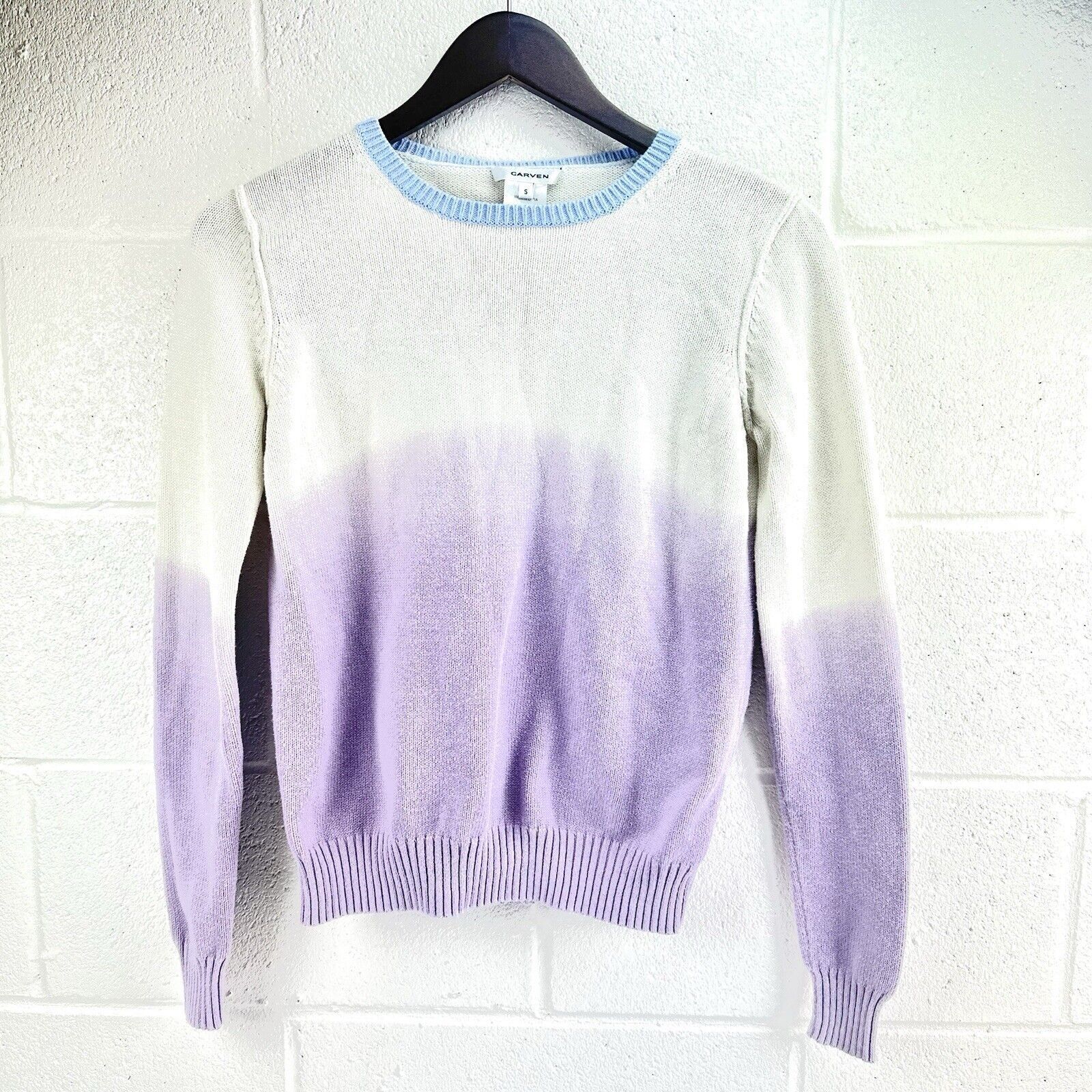 Carven Carven | S | Crew cream purple cotton/cashmere blend sweater Size S / US 4 / IT 40 - 1 Thumbnail