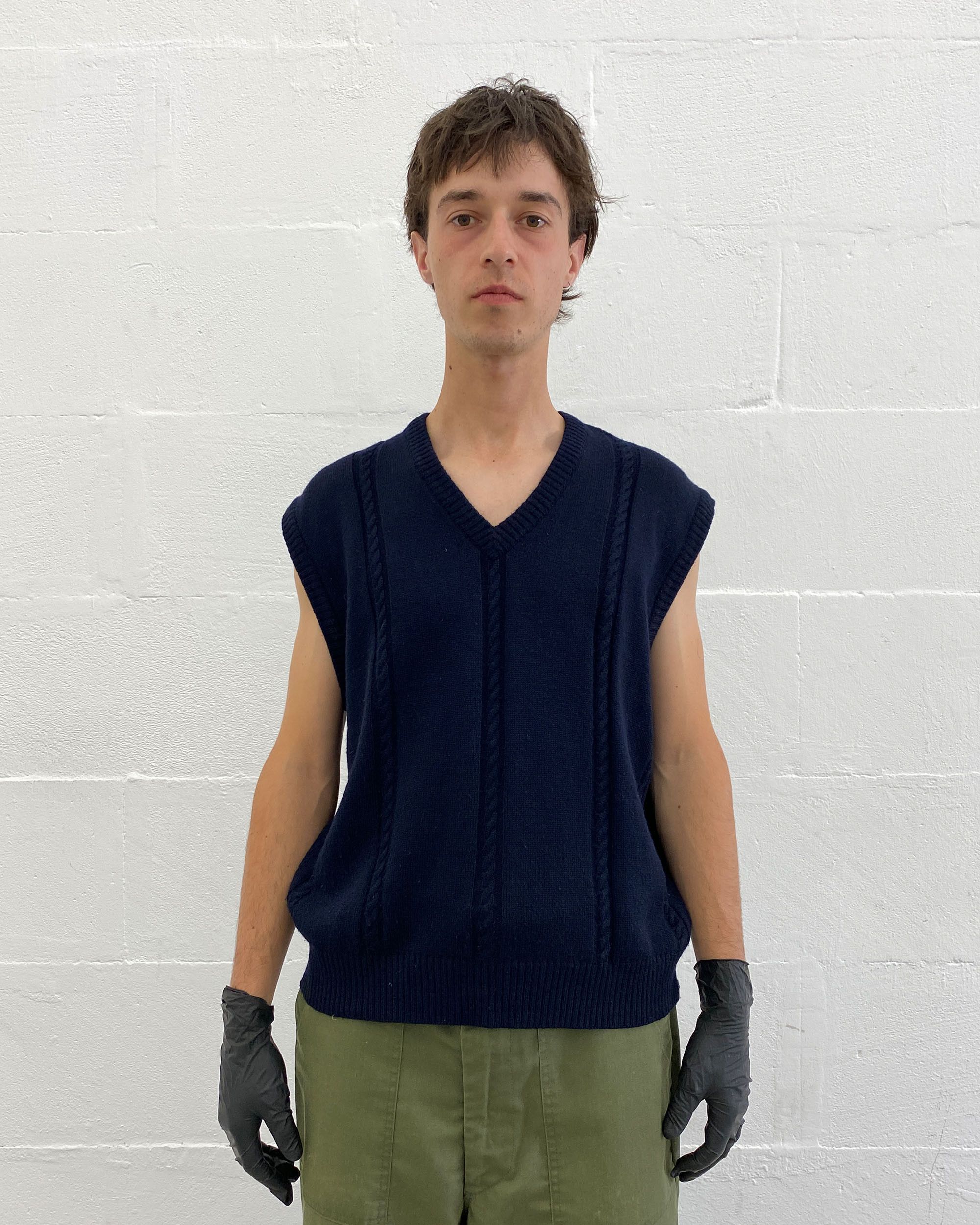 Vintage Rodier Monsieur Paris 1980s Knit Sweater Vest Size US XL / EU 56 / 4 - 4 Thumbnail