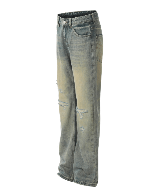 Japanese Brand × Jean Men's street heavy washed distressed jeans y2k Size US 32 / EU 48 - 2 Thumbnail