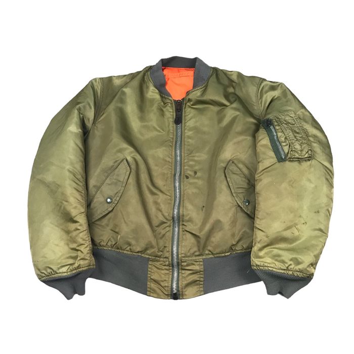 Vintage ALPHA INDUSTRIES BOMBER FADED MILITARY JACKET 146 | Grailed