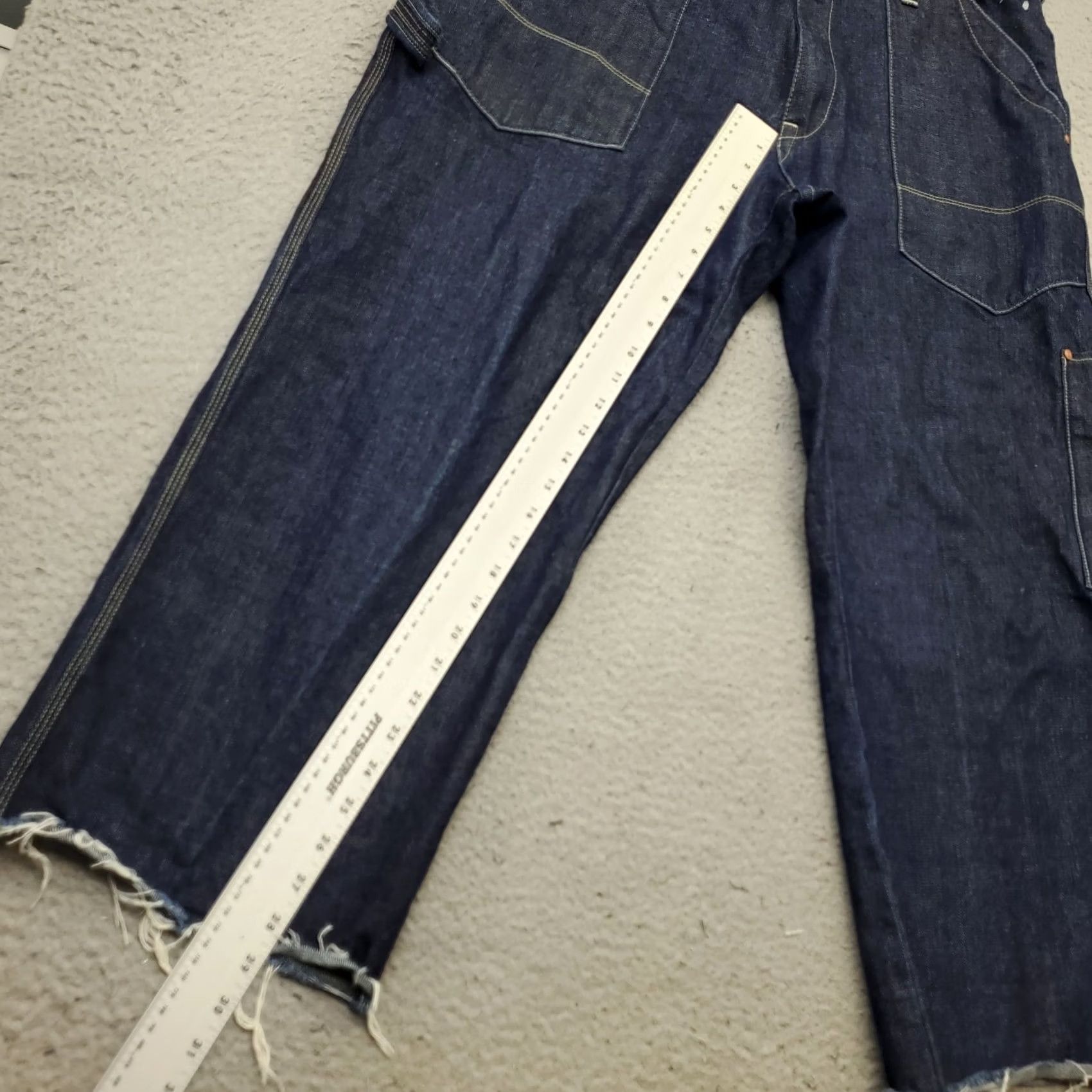 Denime Def Jam University Hip Hop Built Y2K Baggy Jeans Men 36 Blue Denim Frayed Hem Jeans Size 36 Mens Denim Baggy/Relaxed Fit 100% Cotton Slim? Size US 36 / EU 52 - 4 Thumbnail