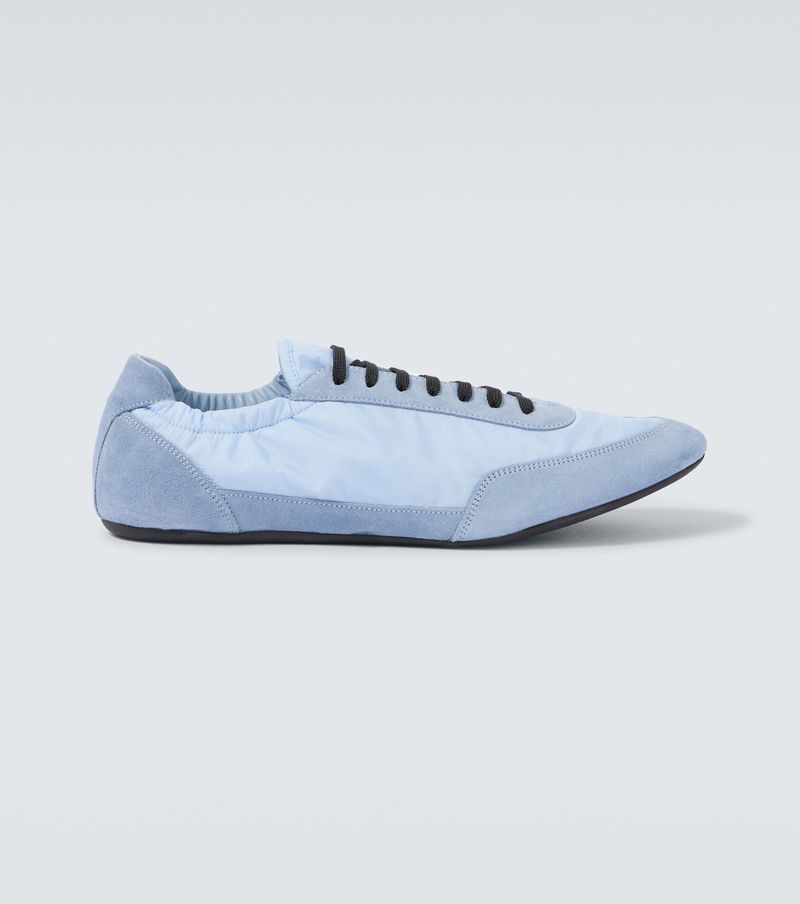 Prada LIMITED TIME OFFER Collapse Re-Nylon and suede elasticized sneakers in blue Size US 11 / EU 44 - 1 Thumbnail