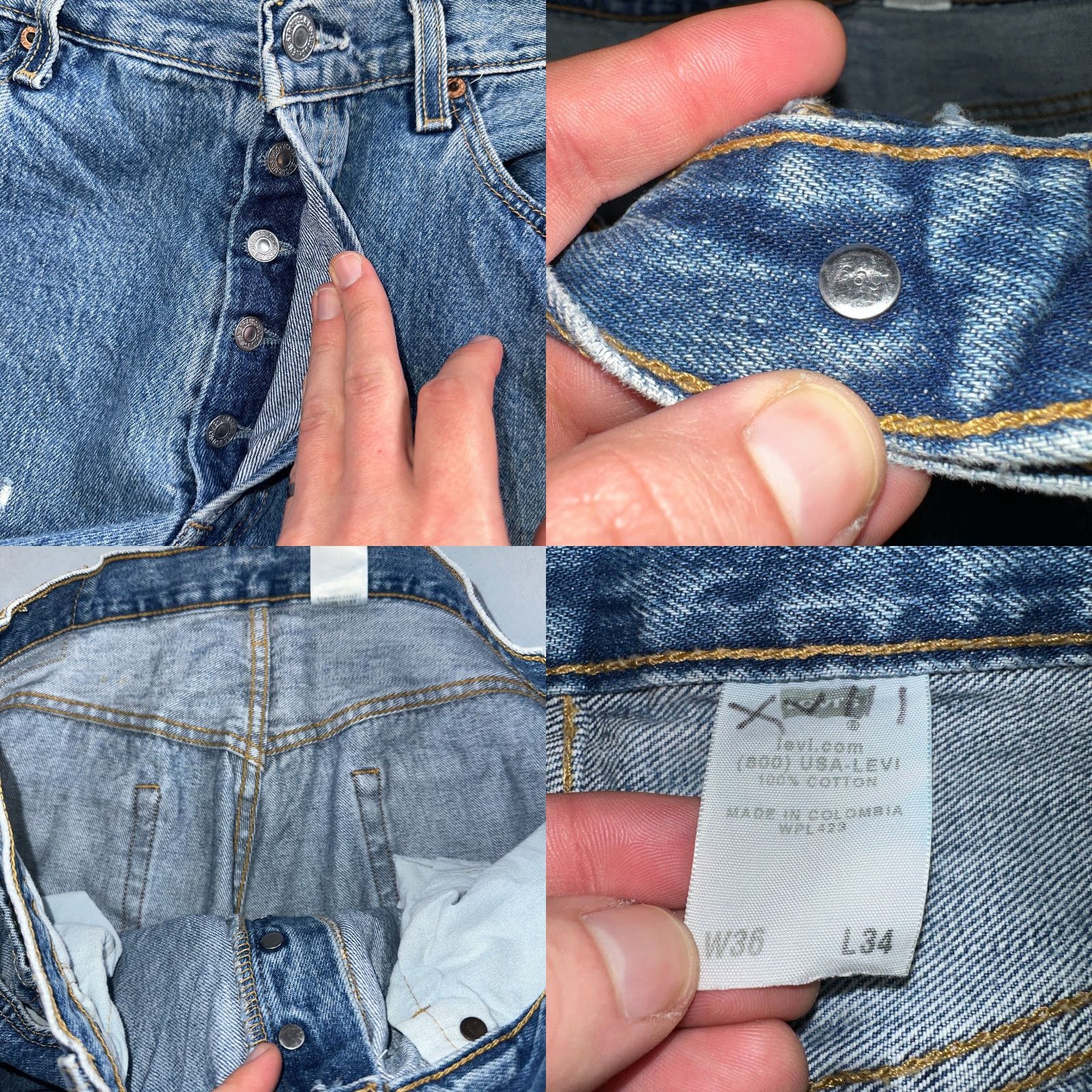 Levi's VINTAGE Levi's 501 Straight Leg Jeans 90s Mid Wash 36x34 Denim Comfort Mens Size US 36 / EU 52 - 8 Thumbnail