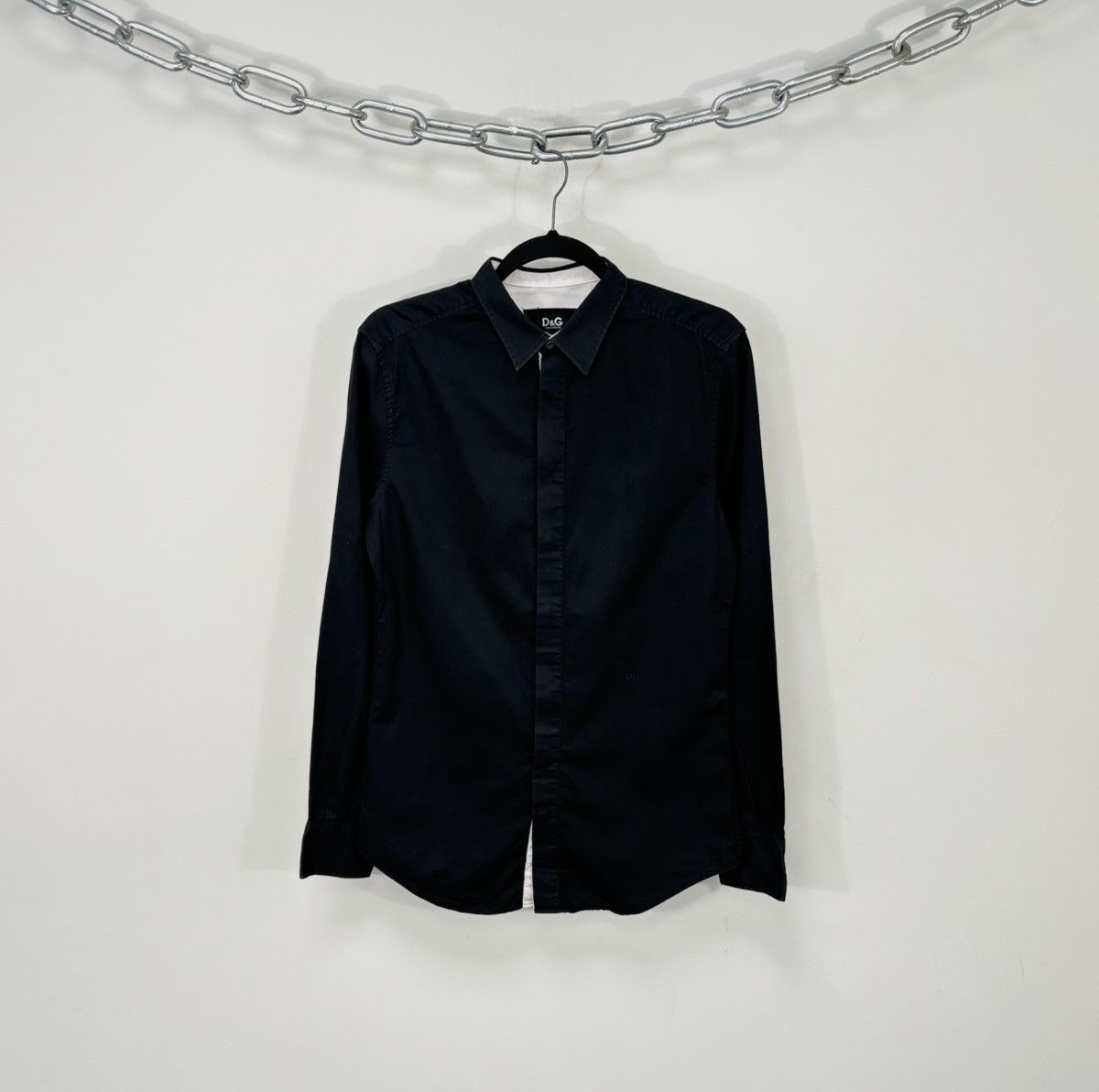 Dolce & Gabbana Vintage Dolce & Gabbana Men’s Black Luxury Button Up Shirt Size US S / EU 44-46 / 1 - 1 Thumbnail