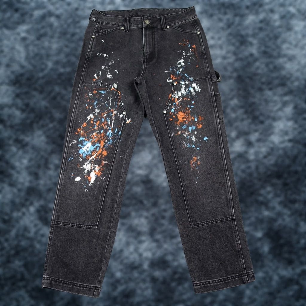 Vintage VINTAGE No Boundaries Jeans Mens 30x27 Gray Charcoal Paint Splatter Relaxed Carpenter Shirt Jeans Pants Mens Beige Black White Gray 90s Size US 30 / EU 46 - 1 Thumbnail