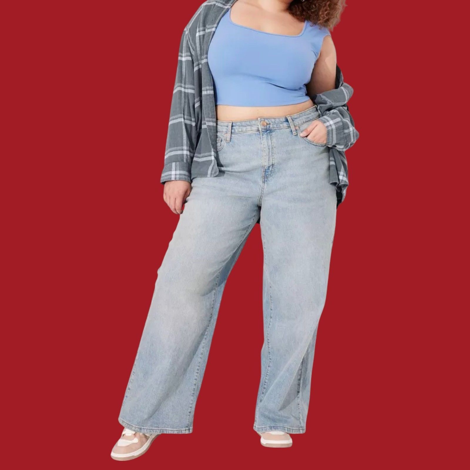 Other Wild Fable - Women's Low-Rise Bootcut Baggy Jeans - Light Bl Size 39" - 1 Thumbnail
