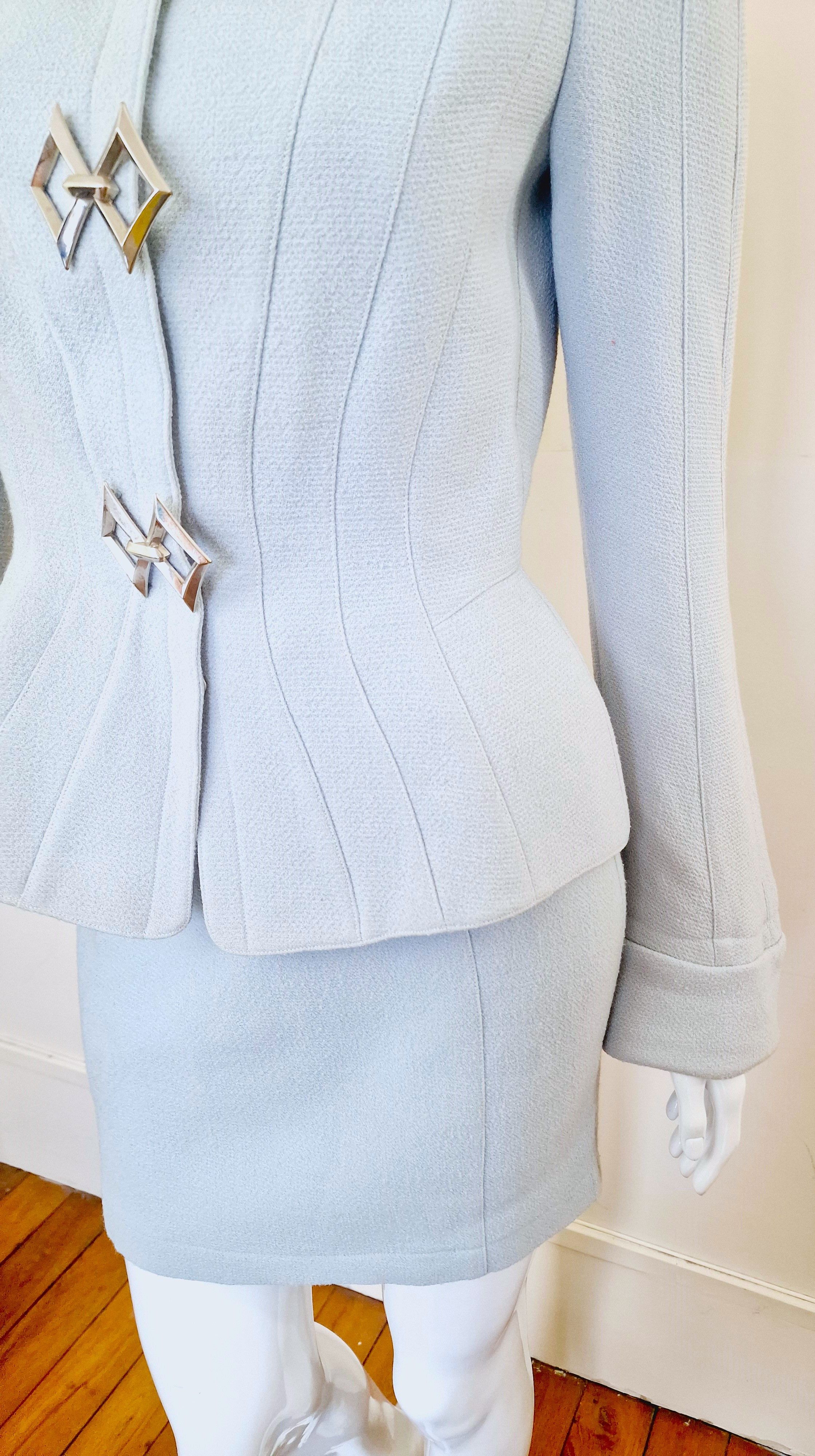 Thierry Mugler Thierry Mugler Metal Star Blue Couture XS Small Dress Suit Size XS / US 0-2 / IT 36-38 - 4 Thumbnail