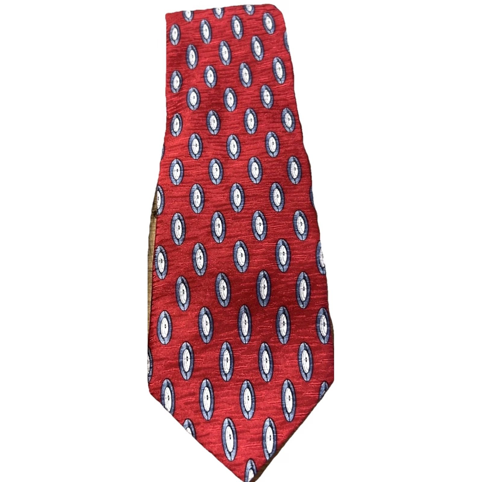 Vintage Men’s Silk Ties Red Patterned Lot Of 3 Italy USA 100% Silk Tie Set Accessories Variety Pattern Classic Mens Size ONE SIZE - 4 Thumbnail