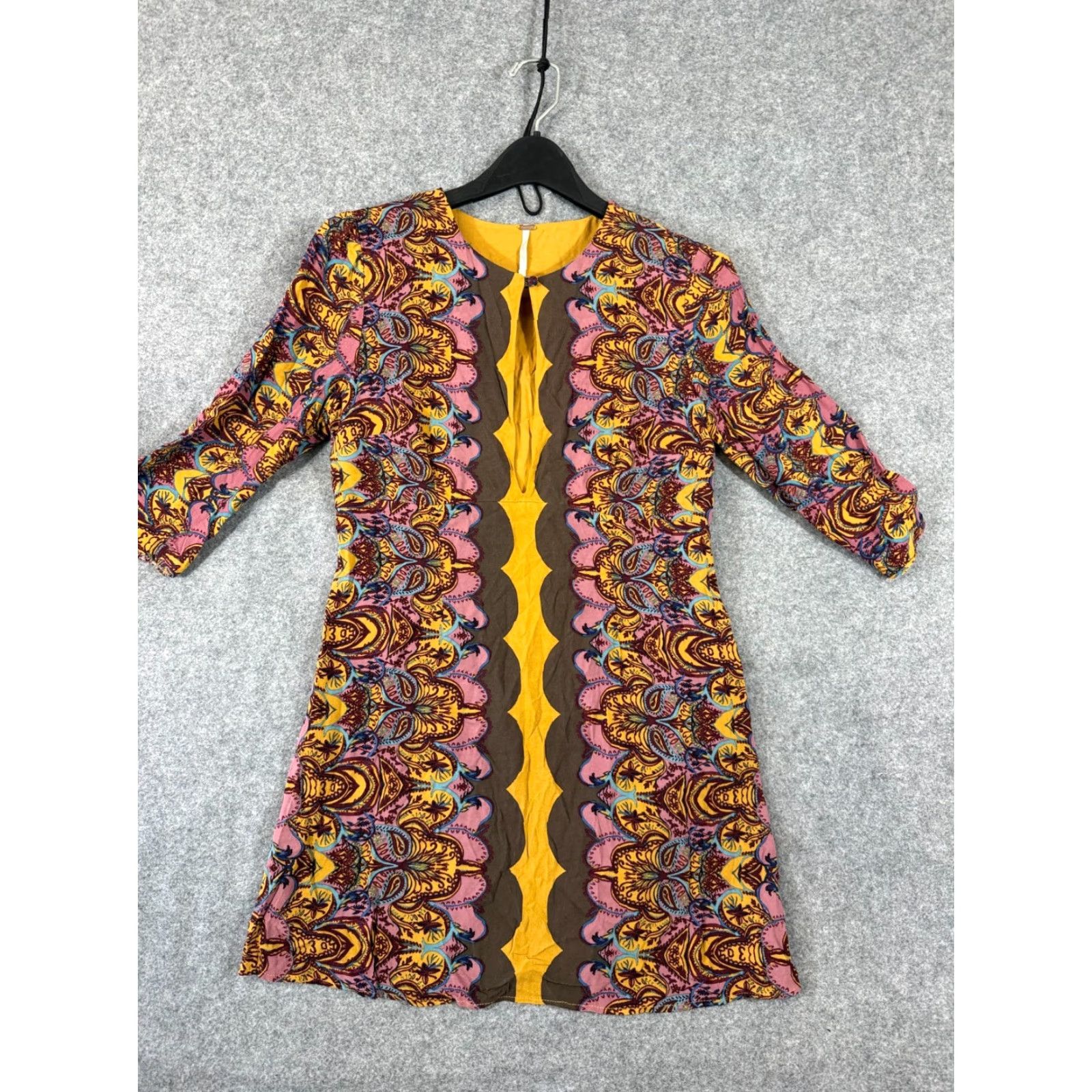 Free People Free People Dress Womens 4 Multicolor Ossie Vibes Tunic Boho Long Sleeve Size S / US 4 / IT 40 - 3 Thumbnail