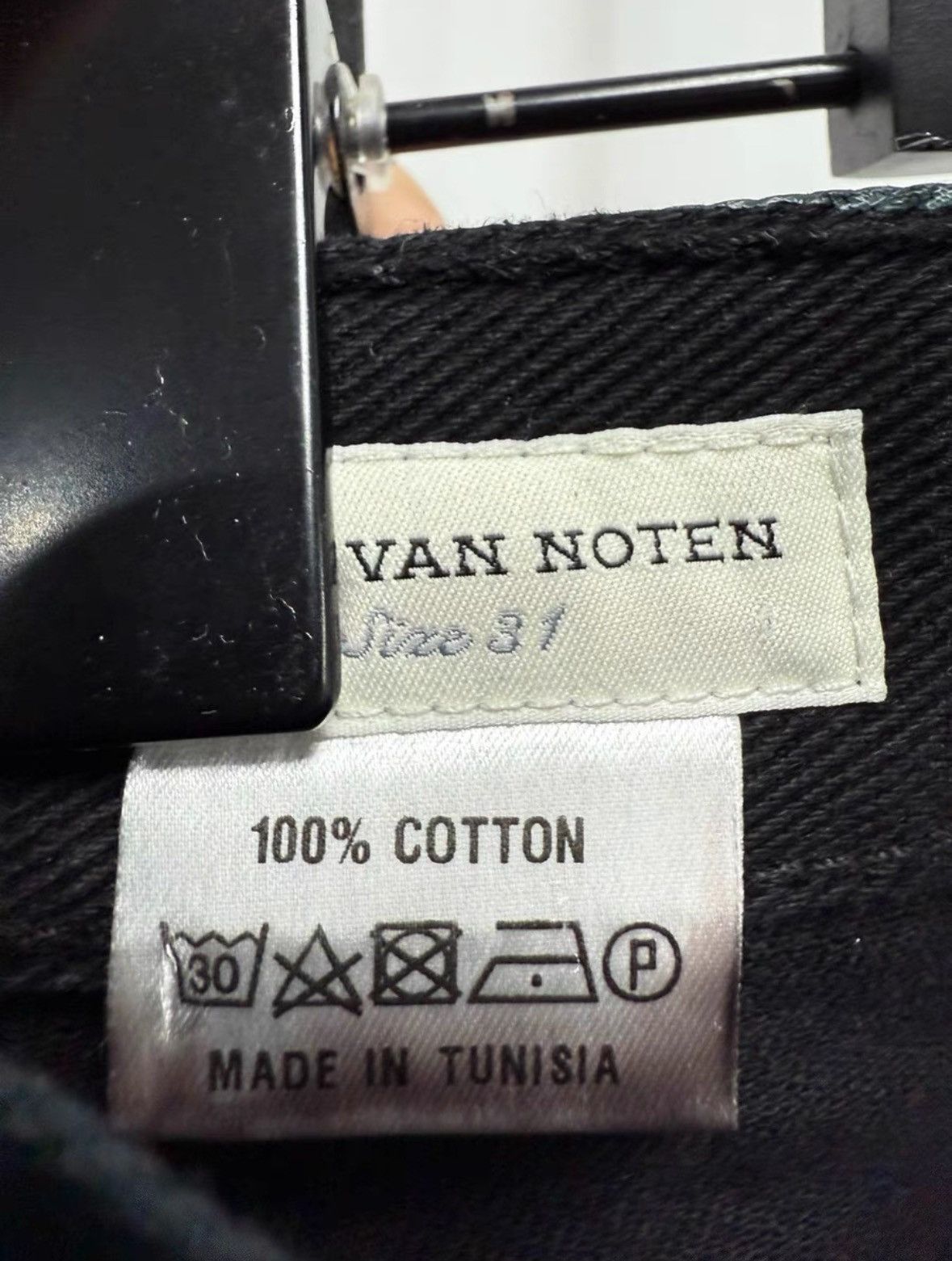Dries Van Noten DVN Studded Strap Waxed Jeans Size US 31 - 7 Thumbnail