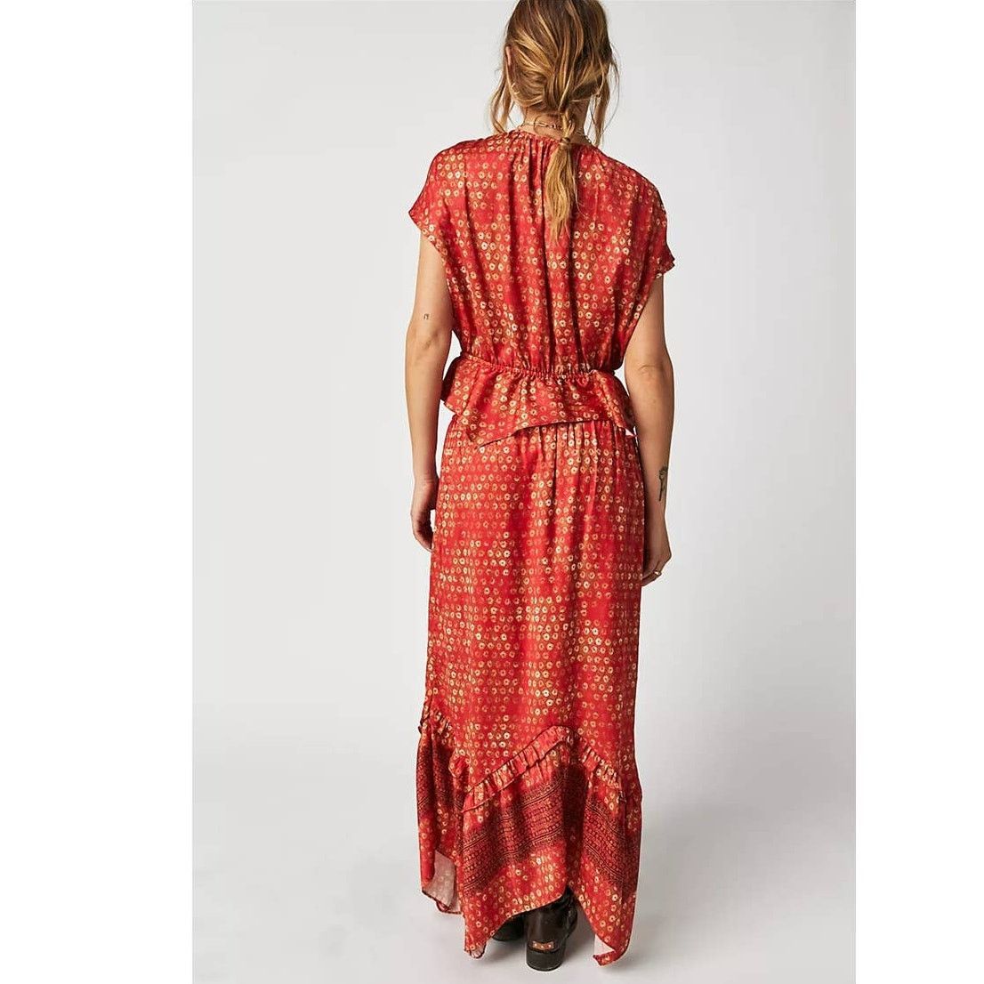 Free People New Free People Dreambound Set MAXI SKIRT SET $168 XS Red Size 26" / US 2 / IT 38 - 3 Thumbnail