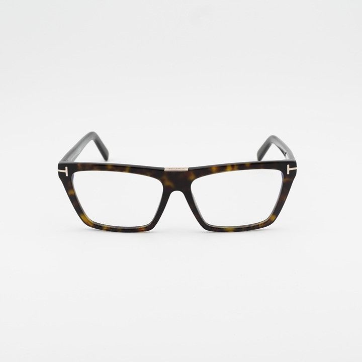 Tom Ford Tom Ford FT5912-B 052 Eyeglasses Havana 57mm Rectangle Frame Size ONE SIZE - 5 Thumbnail