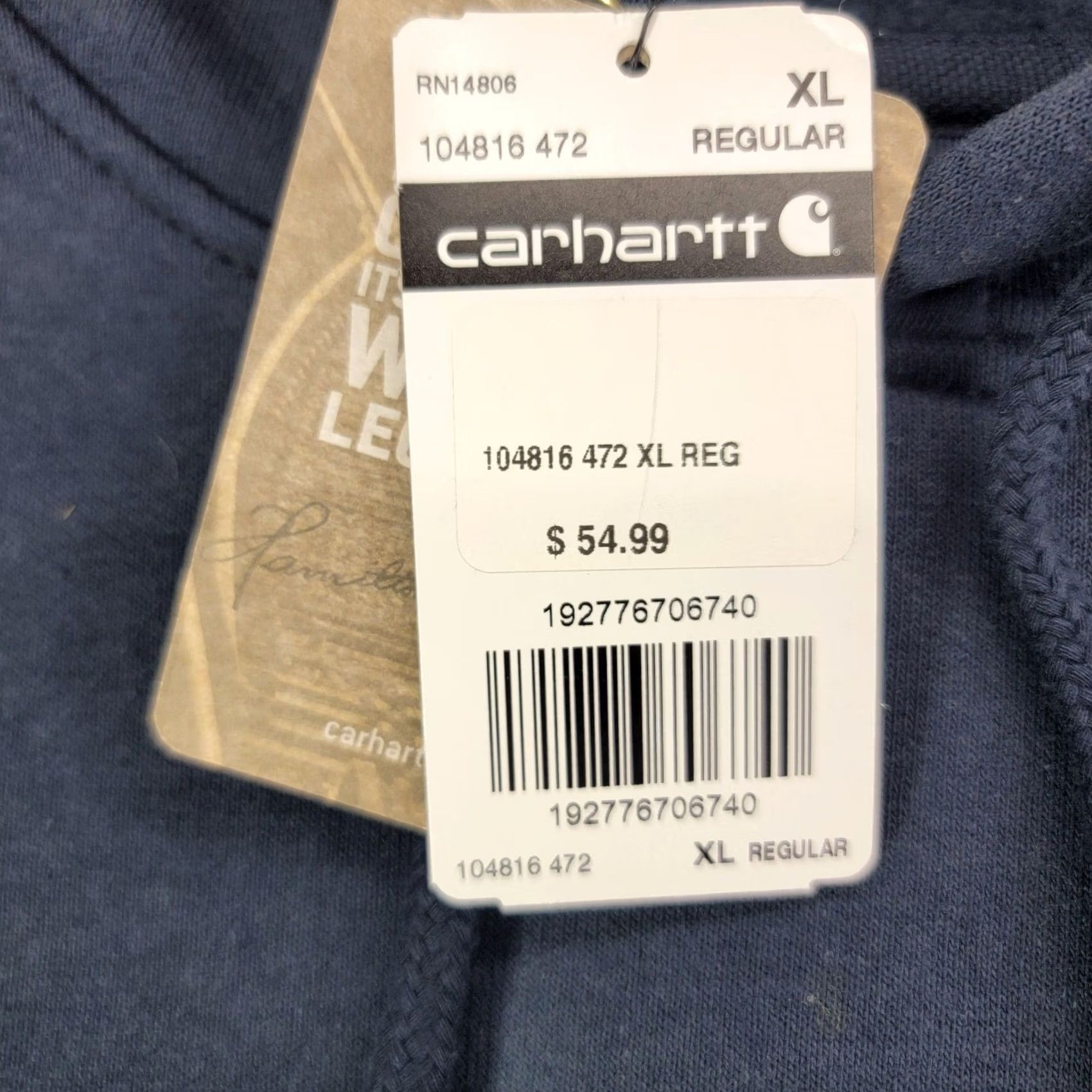 Carhartt Carhartt Hoodie Mens XL Blue Rain Defender Pullover Fleece Logo Kangaroo Pocket Size US XL / EU 56 / 4 - 5 Thumbnail