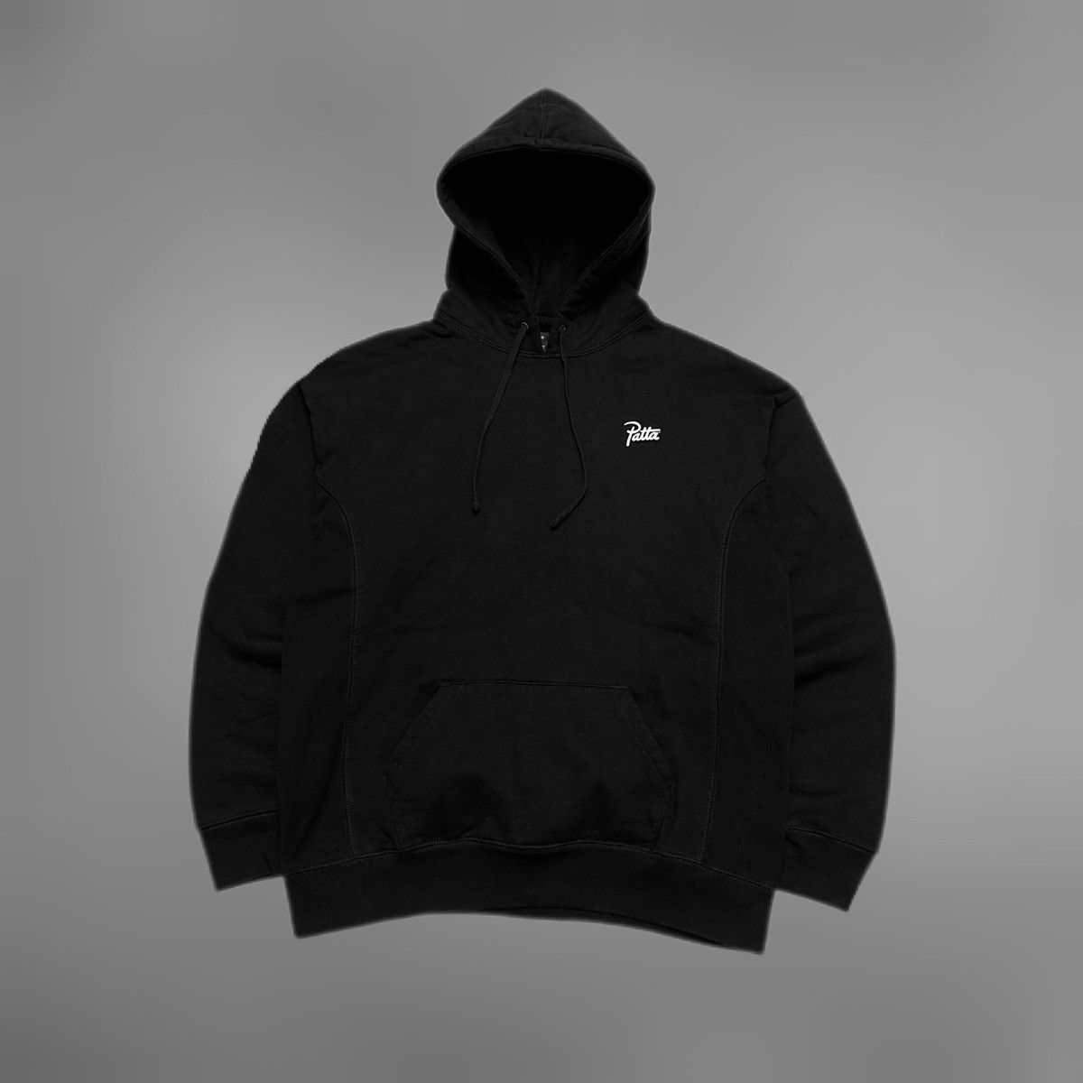Patta heavy logo black hoodie