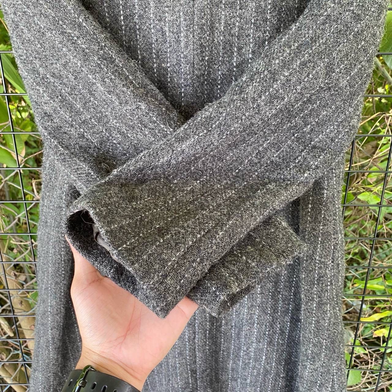Harris Tweed Steals🔥Vtg Harris Tweed Habd Woven Pure Wool Long Coat Size L / US 10 / IT 46 - 10 Thumbnail