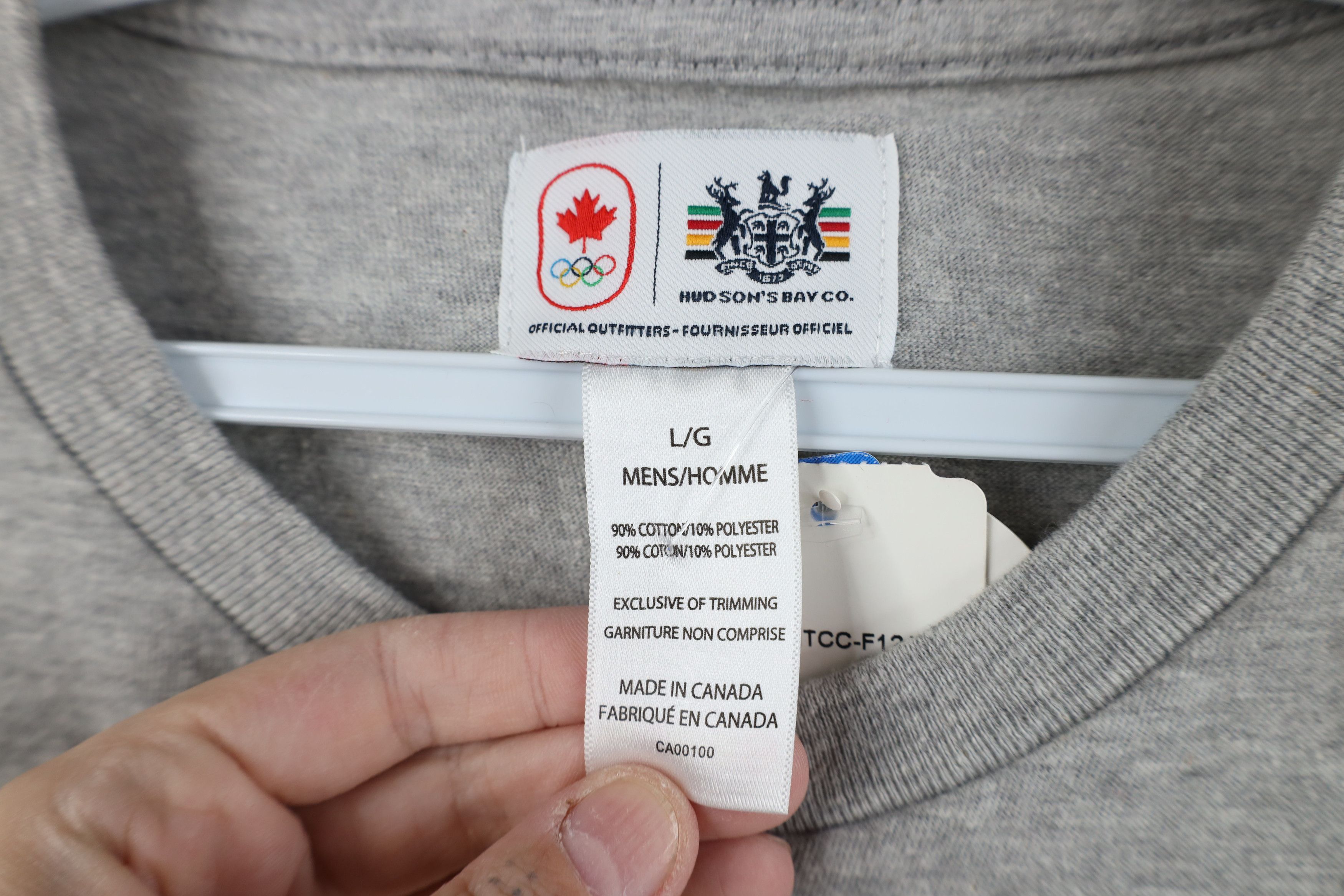 Vintage New Hudsons Bay Co Team Canada Jersey Knit T-Shirt Gray Size US L / EU 52-54 / 3 - 7 Thumbnail
