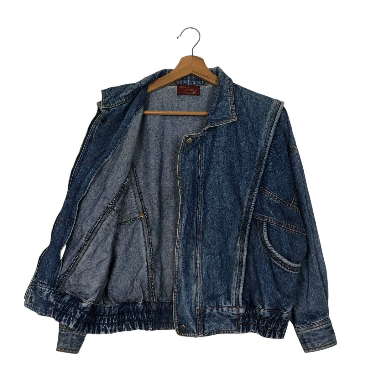 Japanese Brand 🔥VINTAGE BOMBER DENIM JACKET CELL TOKYO JAPAN ISSEY MIYAKE Size US S / EU 44-46 / 1 - 13 Thumbnail