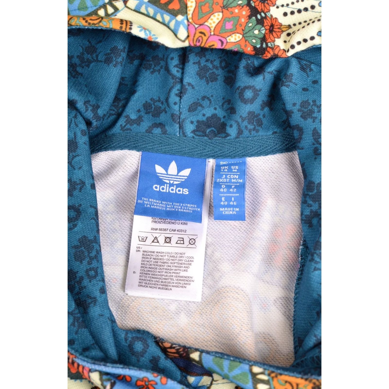 Adidas Adidas Originals Borbomix Womens Cropped Full-Print Hoodie Hoody BR5140 Size M Multicolor Pullover Activewear Women Size M / US 6-8 / IT 42-44 - 3 Thumbnail