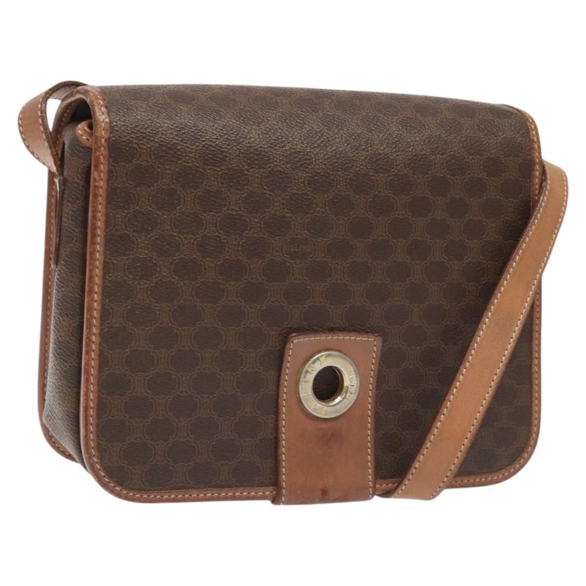 Celine CELINE Macadam Canvas Shoulder Bag Pvc Leather Brown Gold Size ONE SIZE - 1 Thumbnail