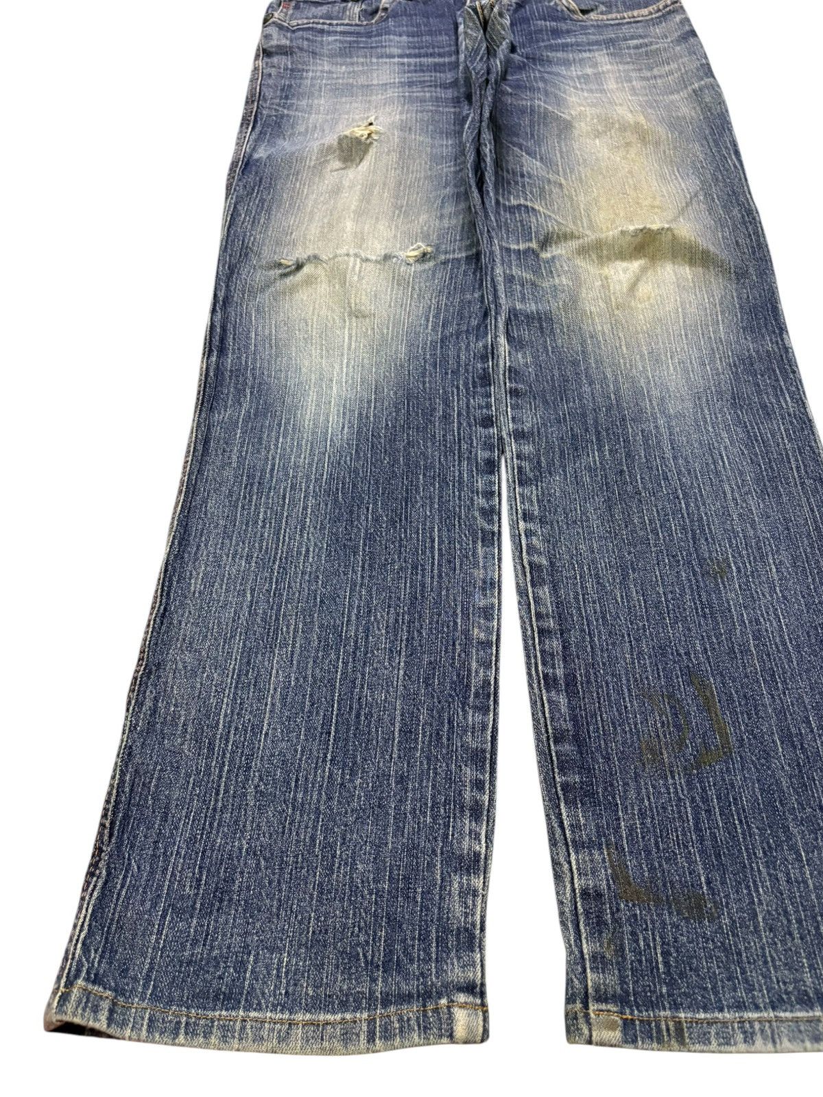 Edwin Vintage Edwin Blue Trip Rusty Wash Distressed Jeans Size US 32 / EU 48 - 6 Thumbnail